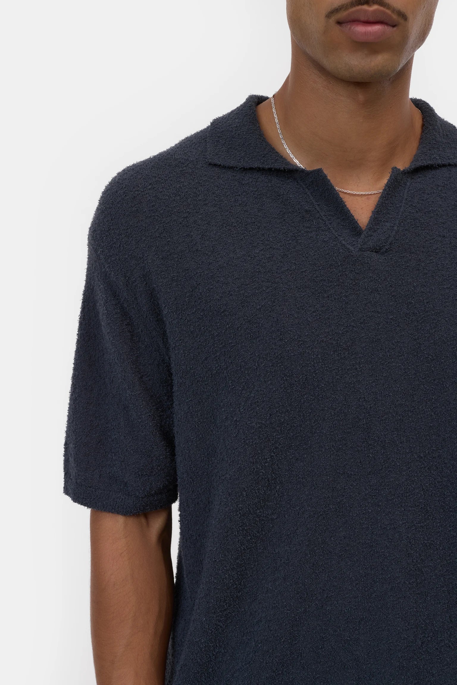 KNIT POLO - MAGMA BLACK