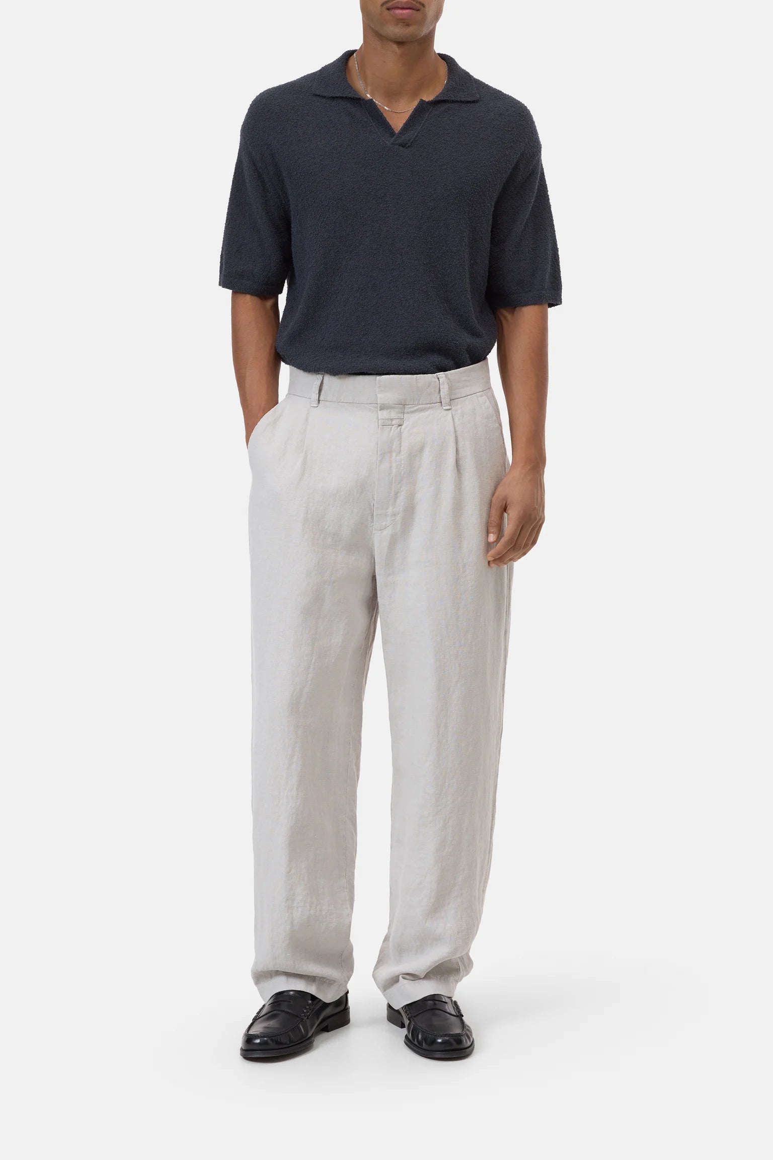 KNIT POLO - MAGMA BLACK