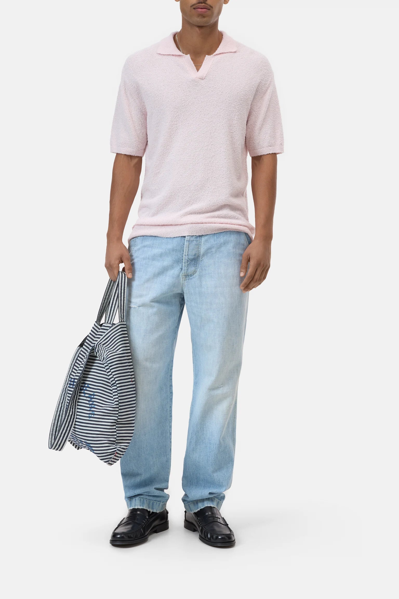 KNIT POLO - QUARTZ PINK