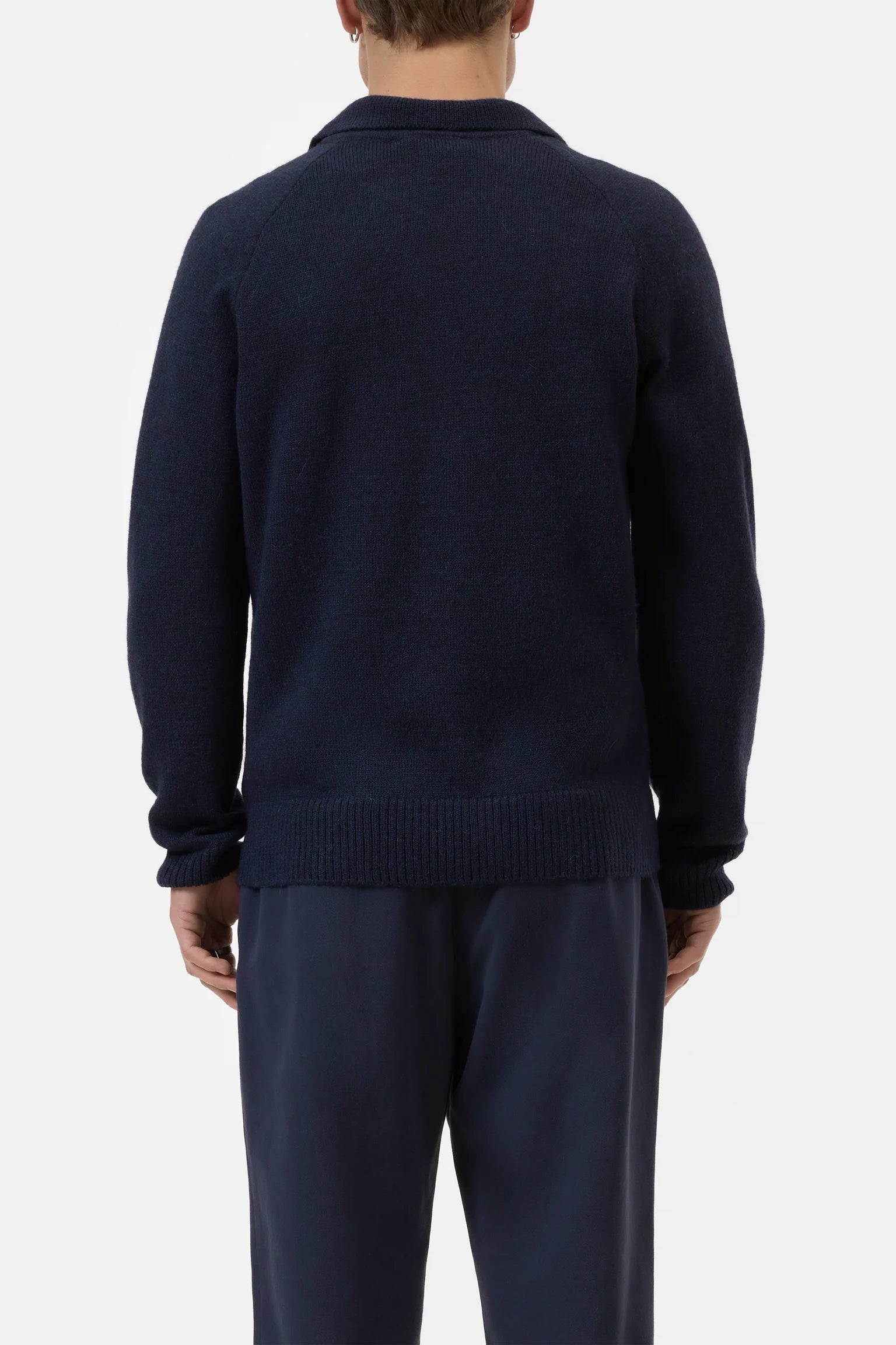 KNITTED POLO SWEATER - DARK NIGHT