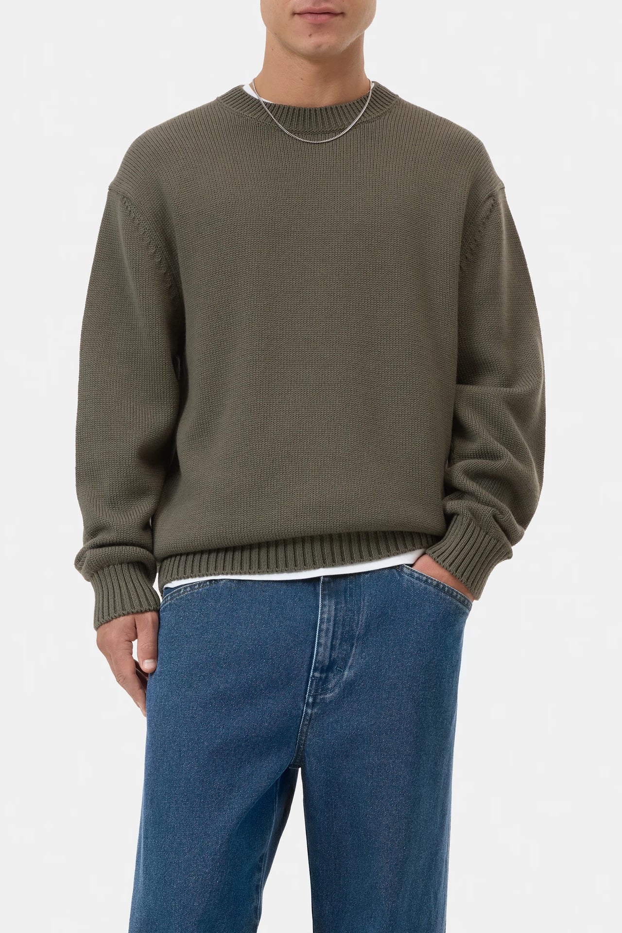 CREWNECK SWEATER - FOREST GREEN