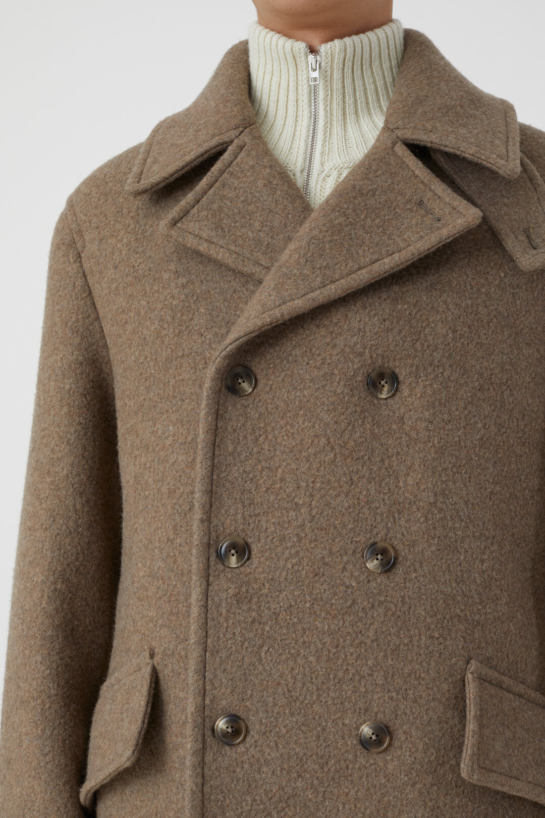 DOUBLE FACE PEACOAT - OLD PINE