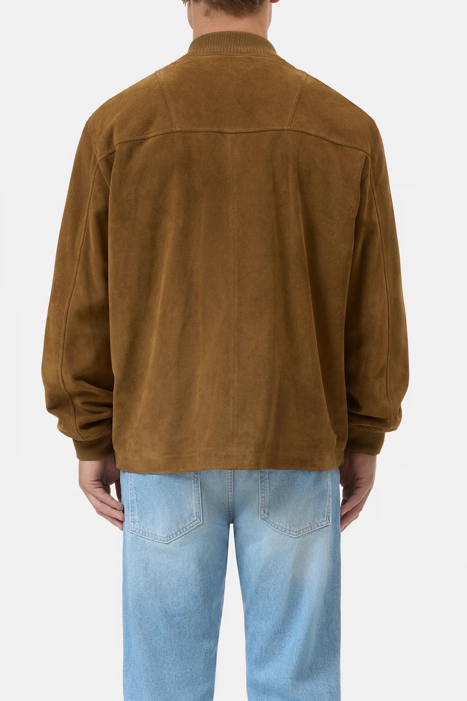 LEATHER BOMBER - MOCHA BROWN