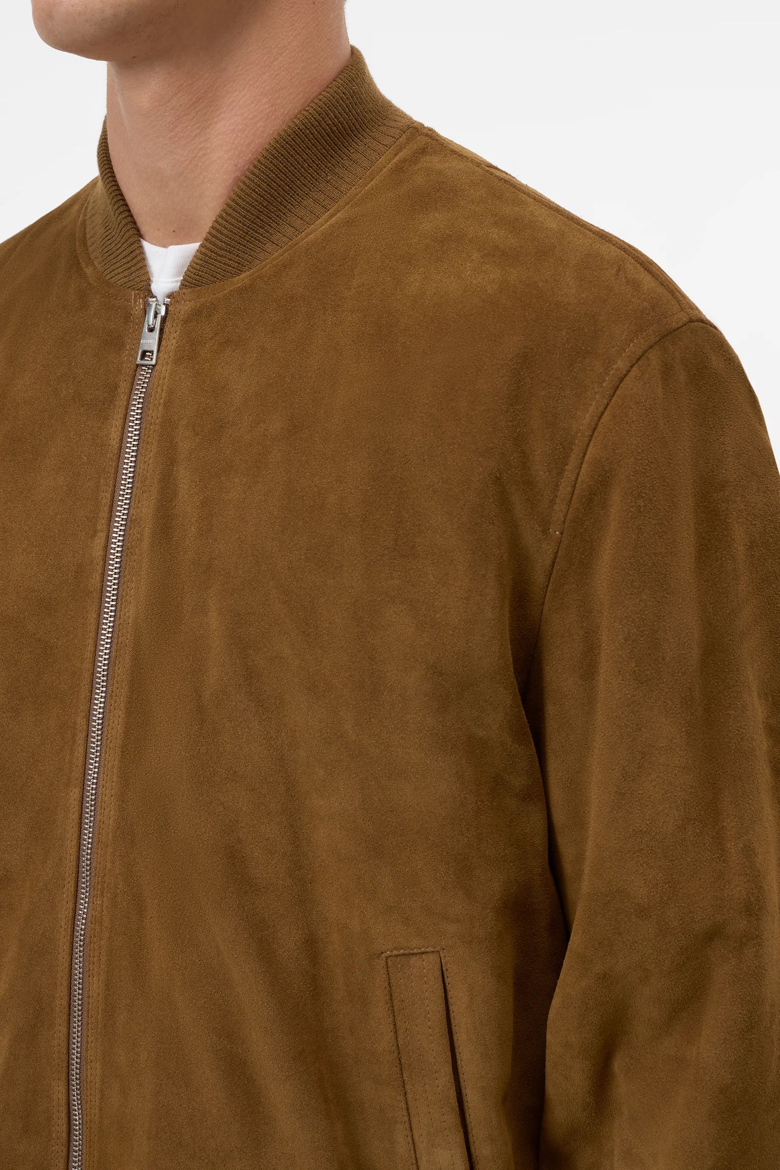 LEATHER BOMBER - MOCHA BROWN