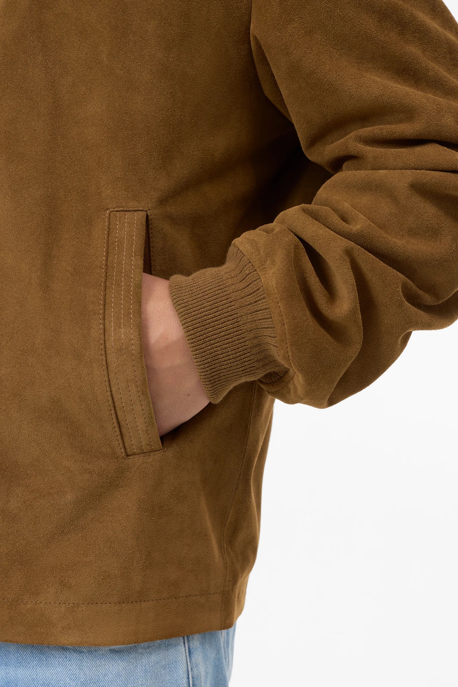 LEATHER BOMBER - MOCHA BROWN