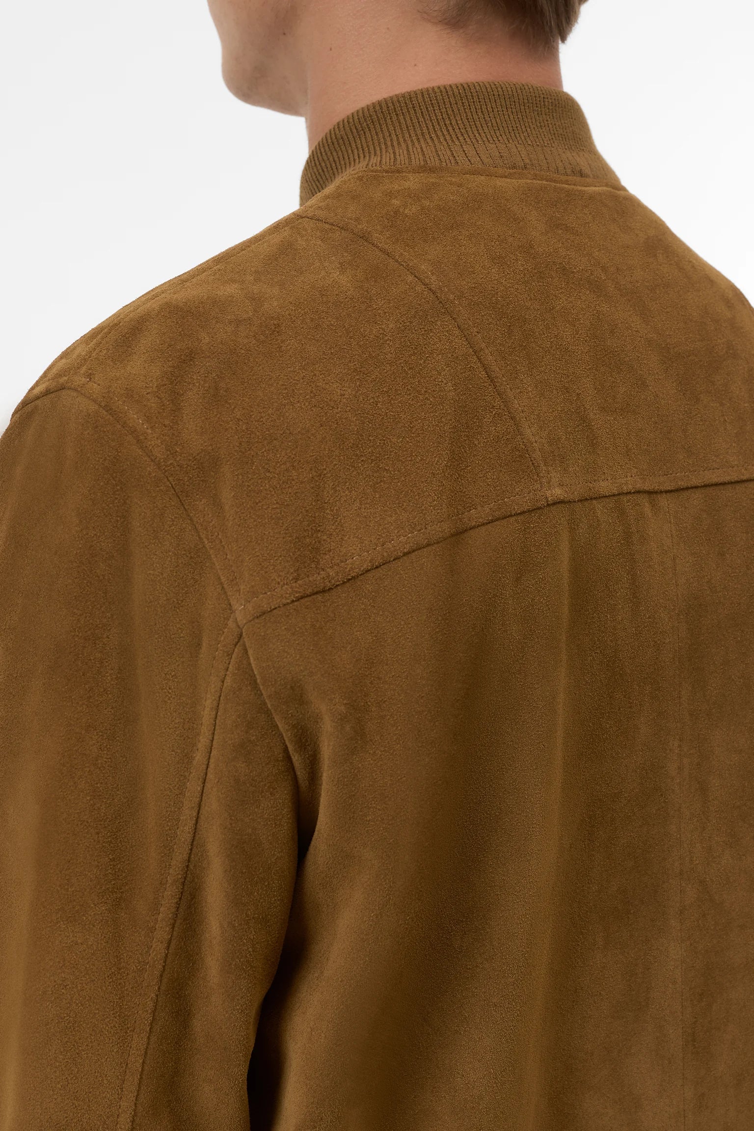 LEATHER BOMBER - MOCHA BROWN