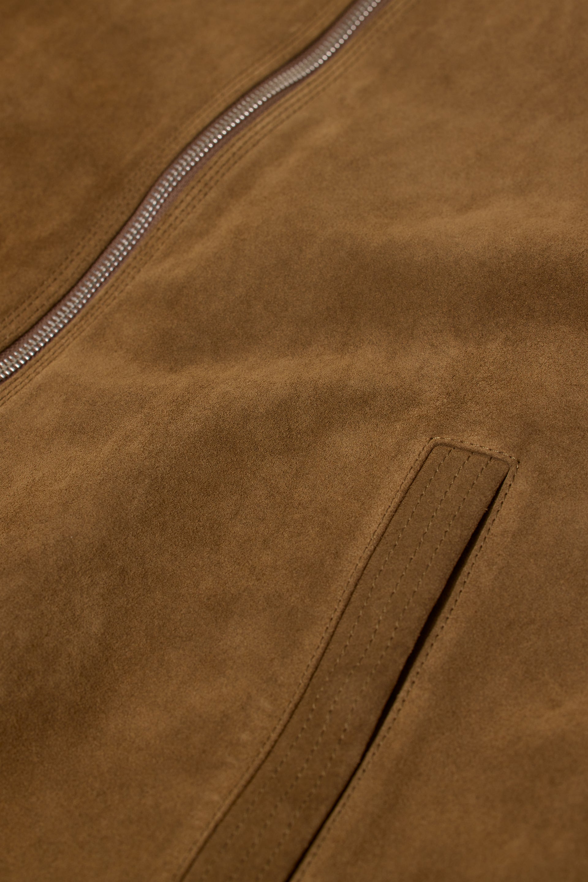 LEATHER BOMBER - MOCHA BROWN