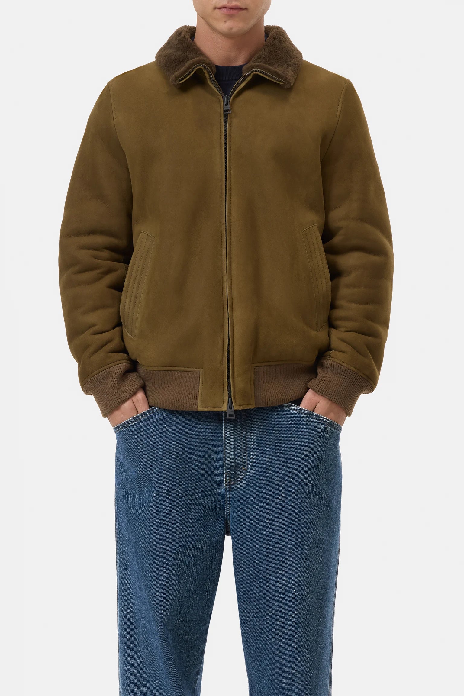 SHEARLING JACKET - MARSH GREEN