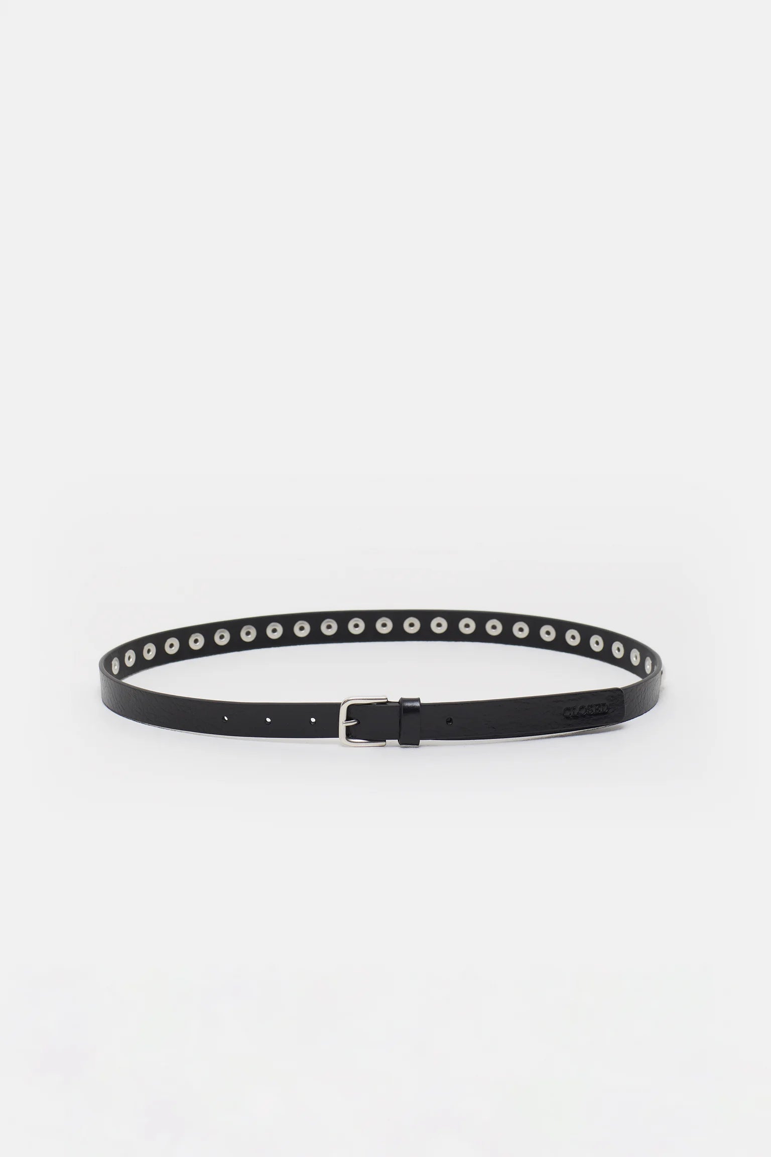 STUDDED LEATHER BELT - BLACK
