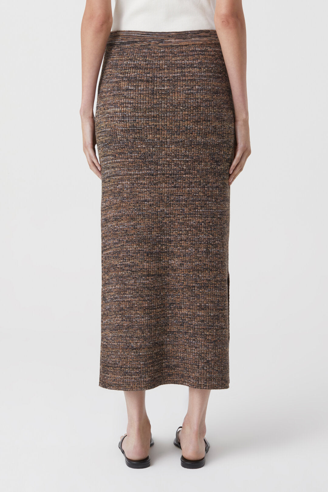 KNITTED PENCIL SKIRT - HEATHER