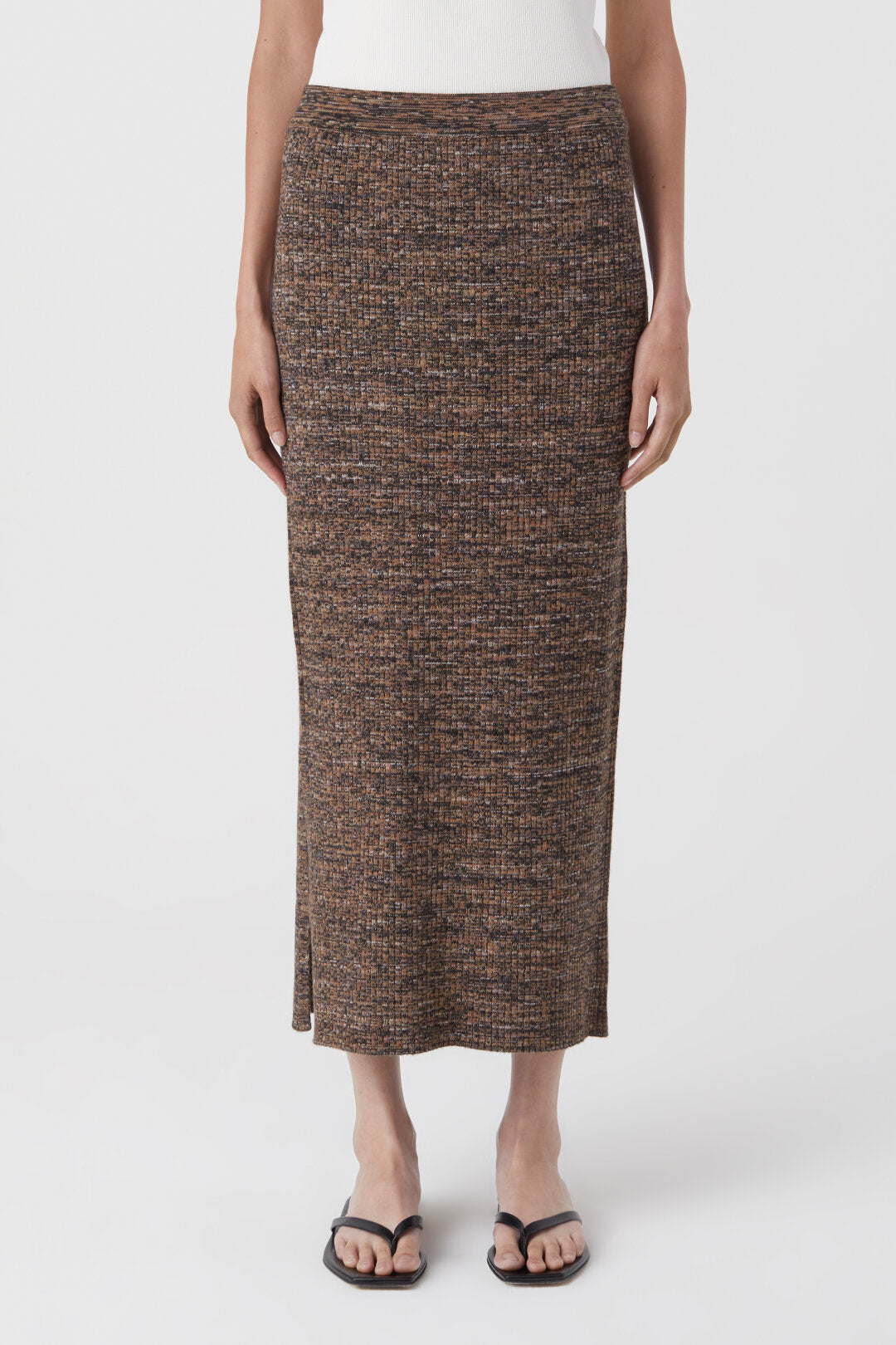 KNITTED PENCIL SKIRT - HEATHER