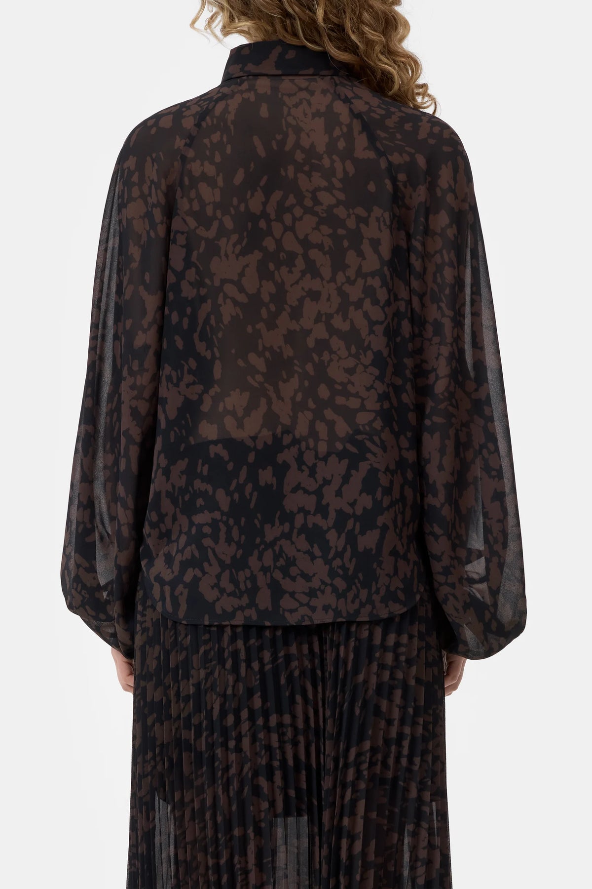 PRINTED RAGLAN TOP - MAHOGANY BROWN