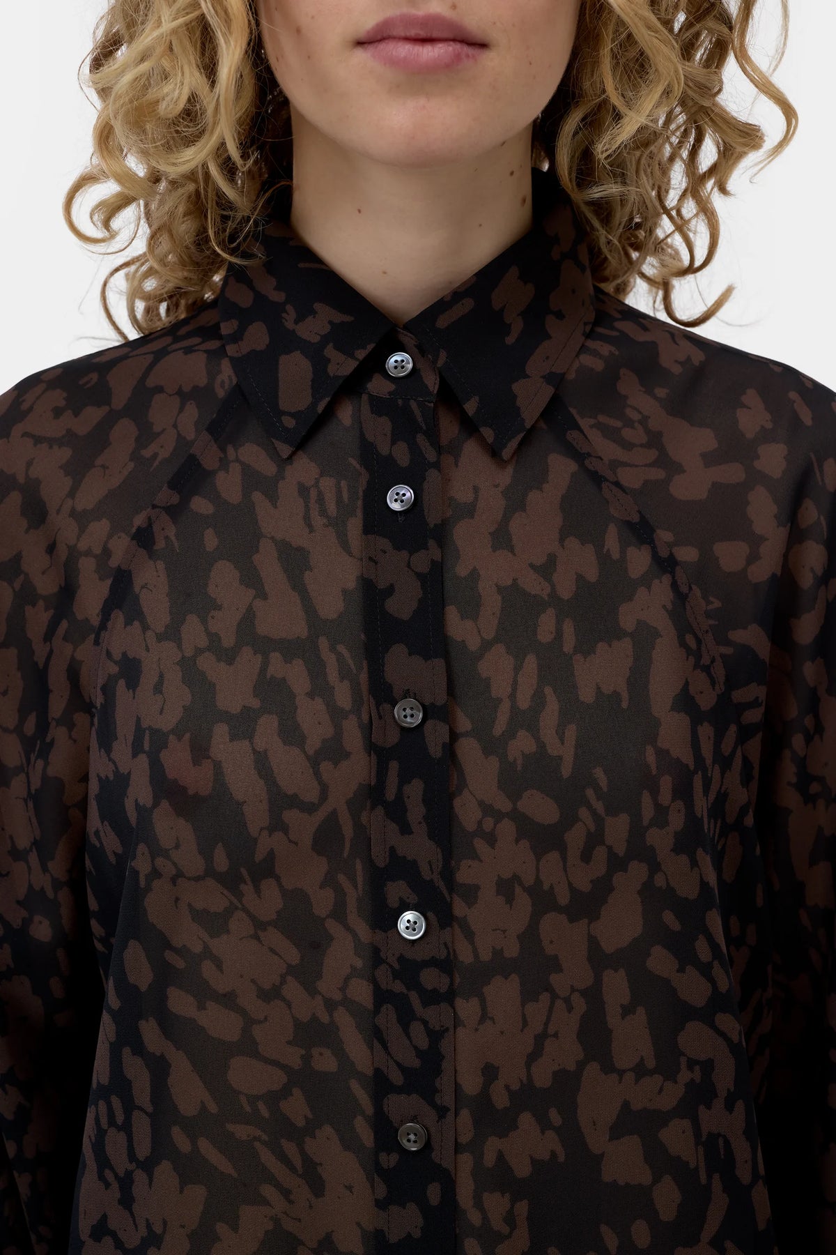PRINTED RAGLAN TOP - MAHOGANY BROWN