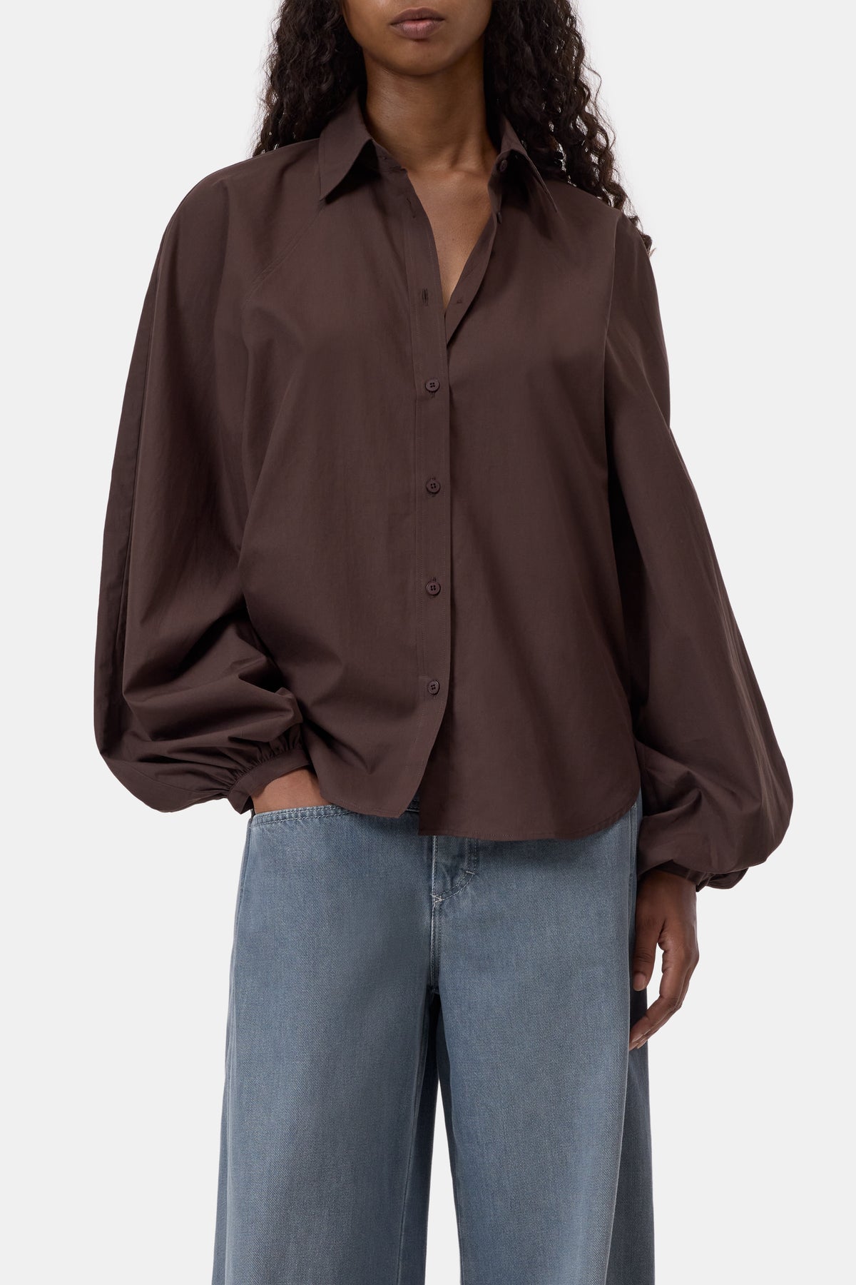 ORGANIC COTTON RAGLAN TOP - MAHOGANY BROWN