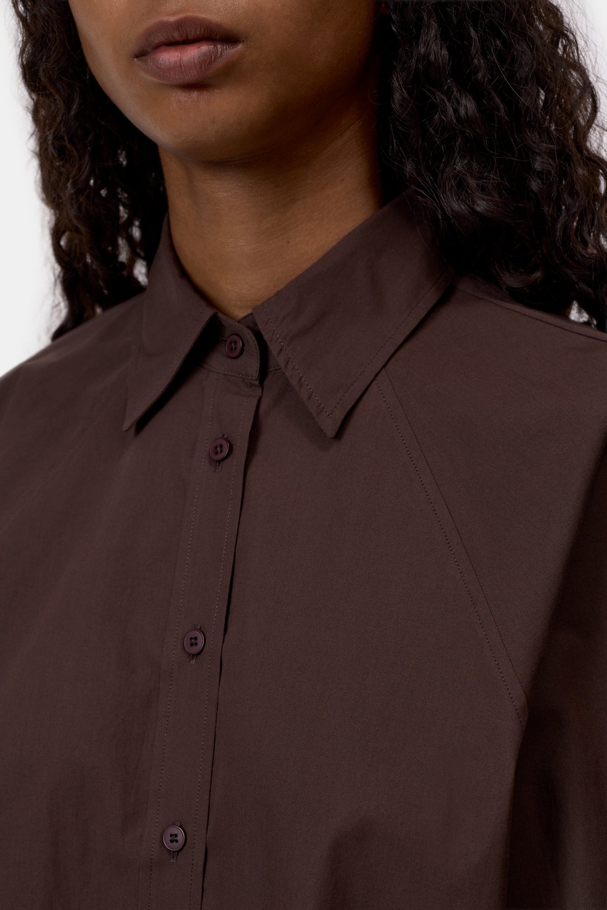 ORGANIC COTTON RAGLAN TOP - MAHOGANY BROWN