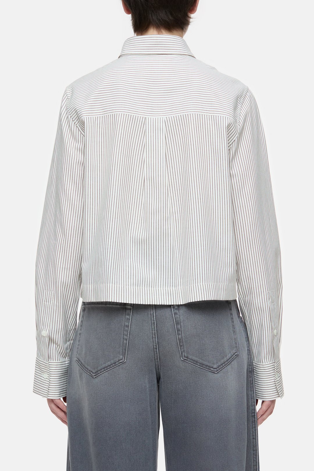 CROPPED CLASSIC SHIRT - IVORY STRIPE