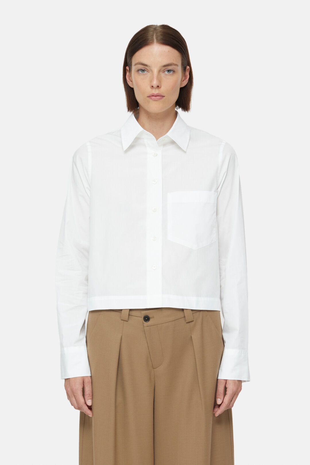 CROPPED CLASSIC SHIRT - WHITE