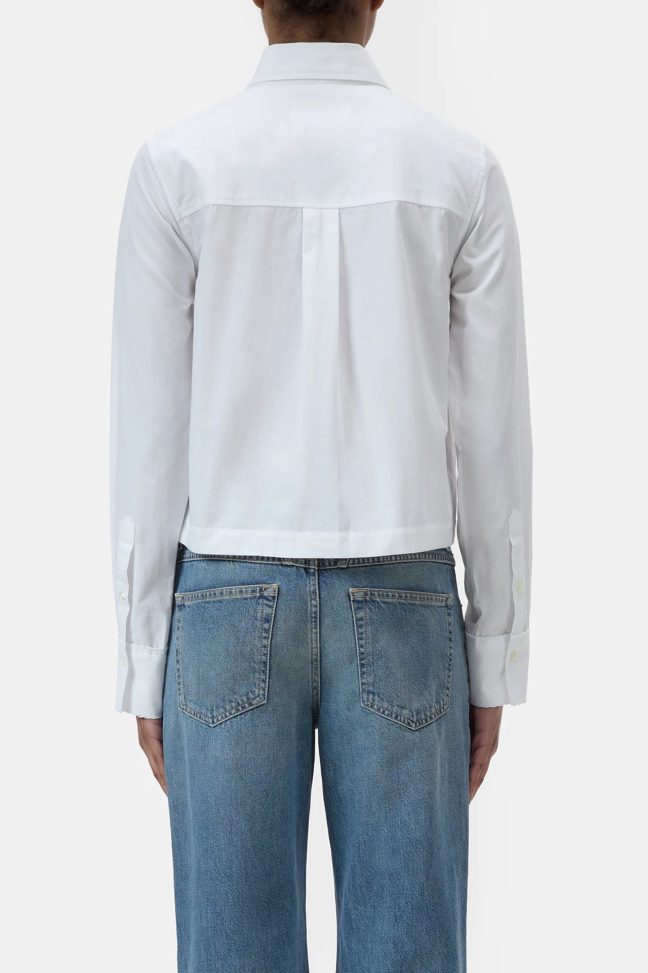 LACE TRIMMED SHIRT - WHITE