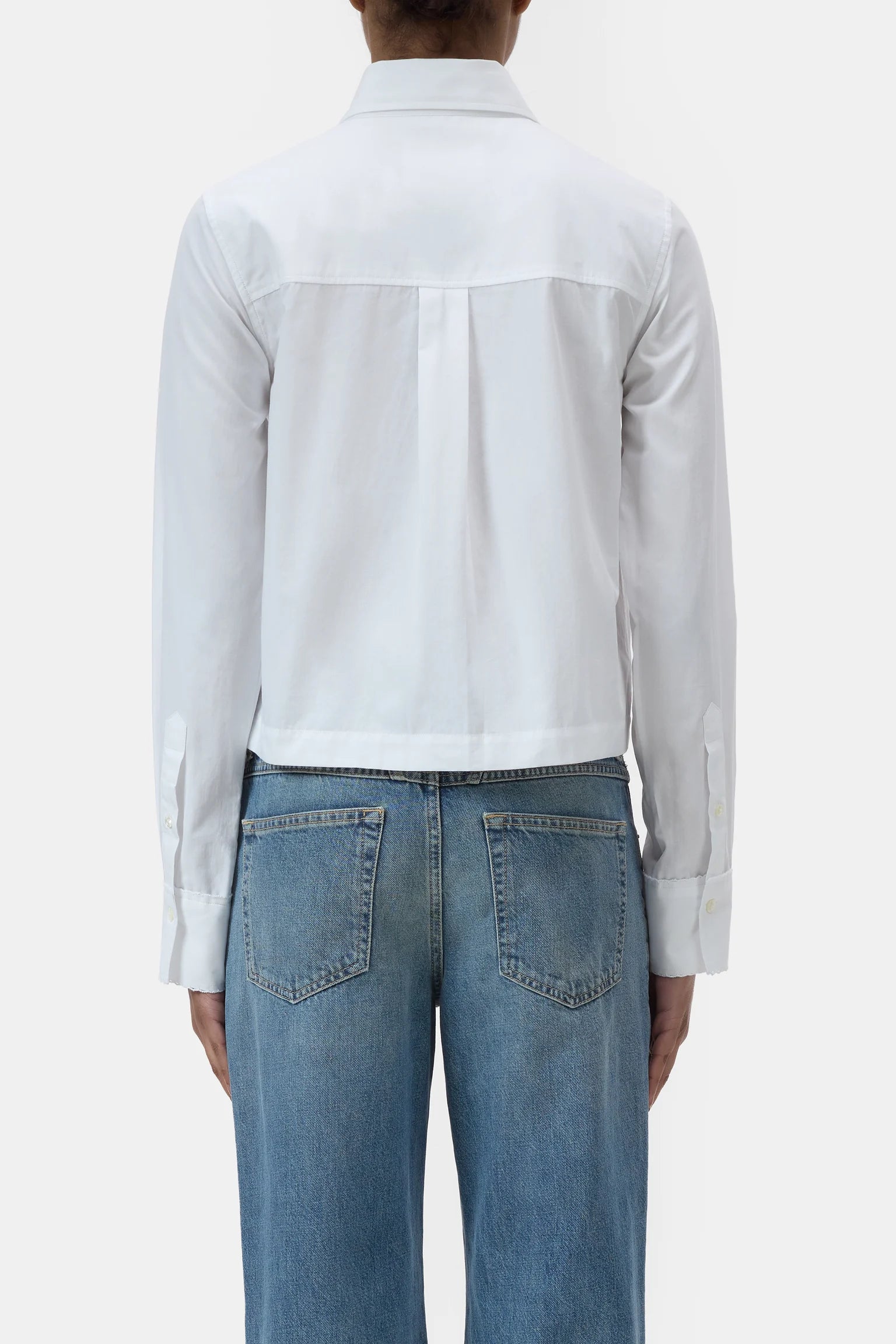 LACE TRIMMED SHIRT - WHITE