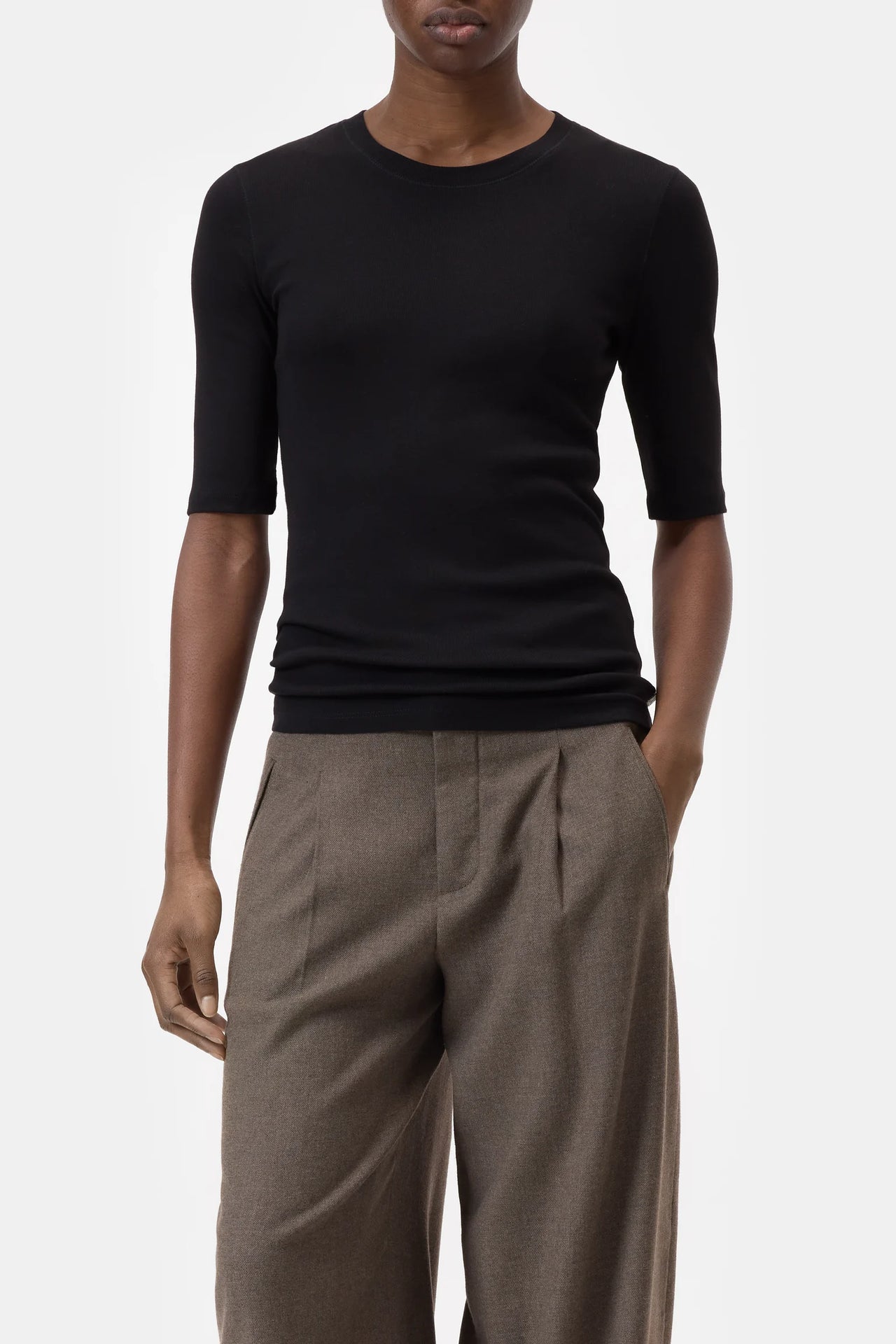 CREWNECK TEE - BLACK