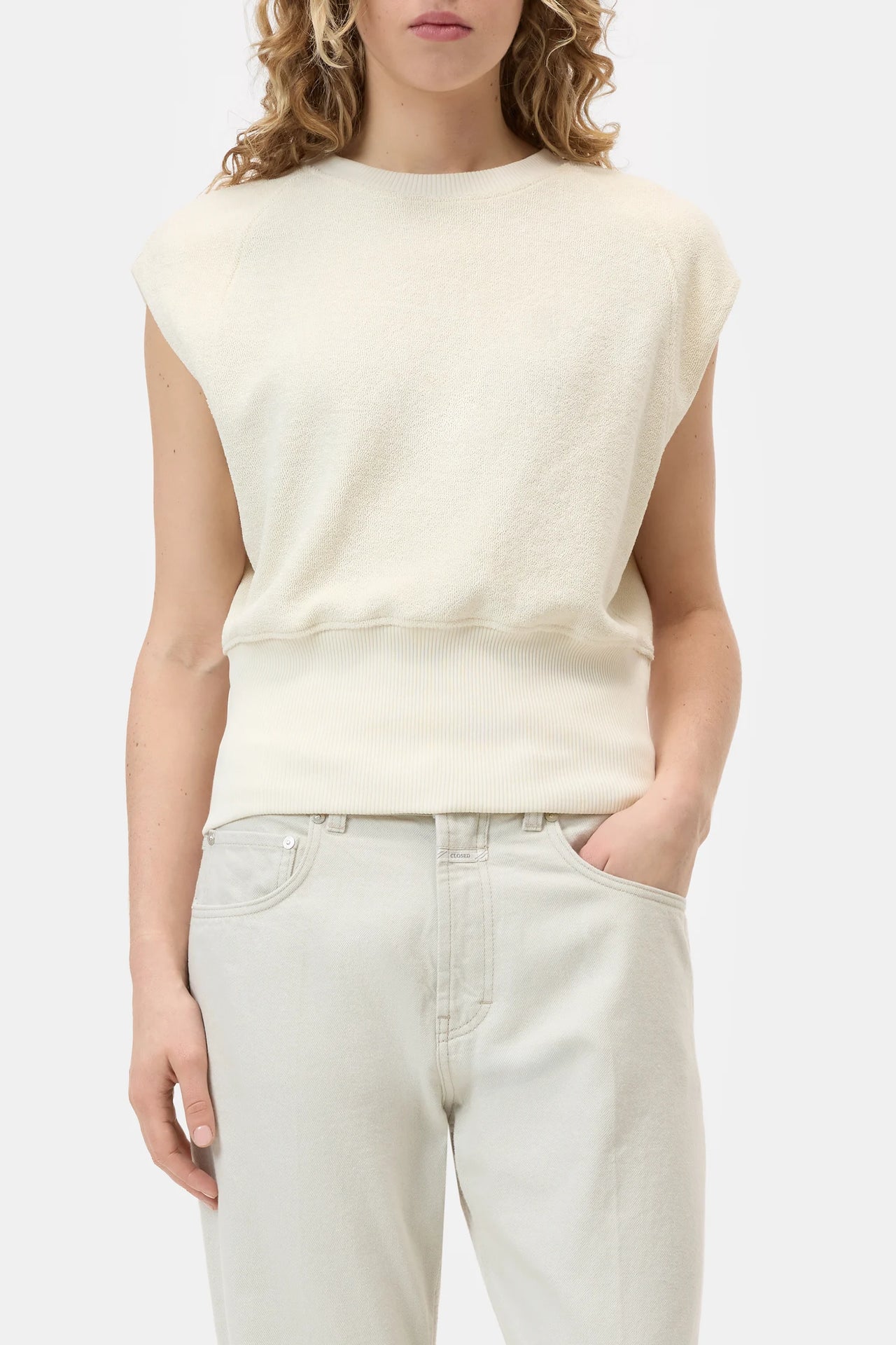 WAISTED CREWNECK - WITHERIT BEIGE