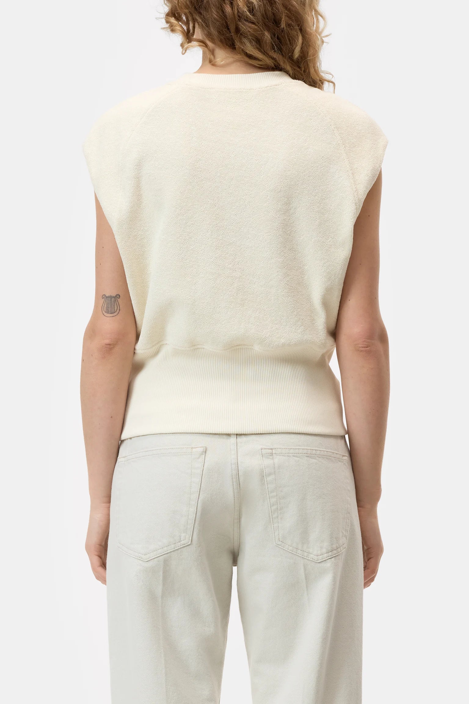WAISTED CREWNECK - WITHERIT BEIGE
