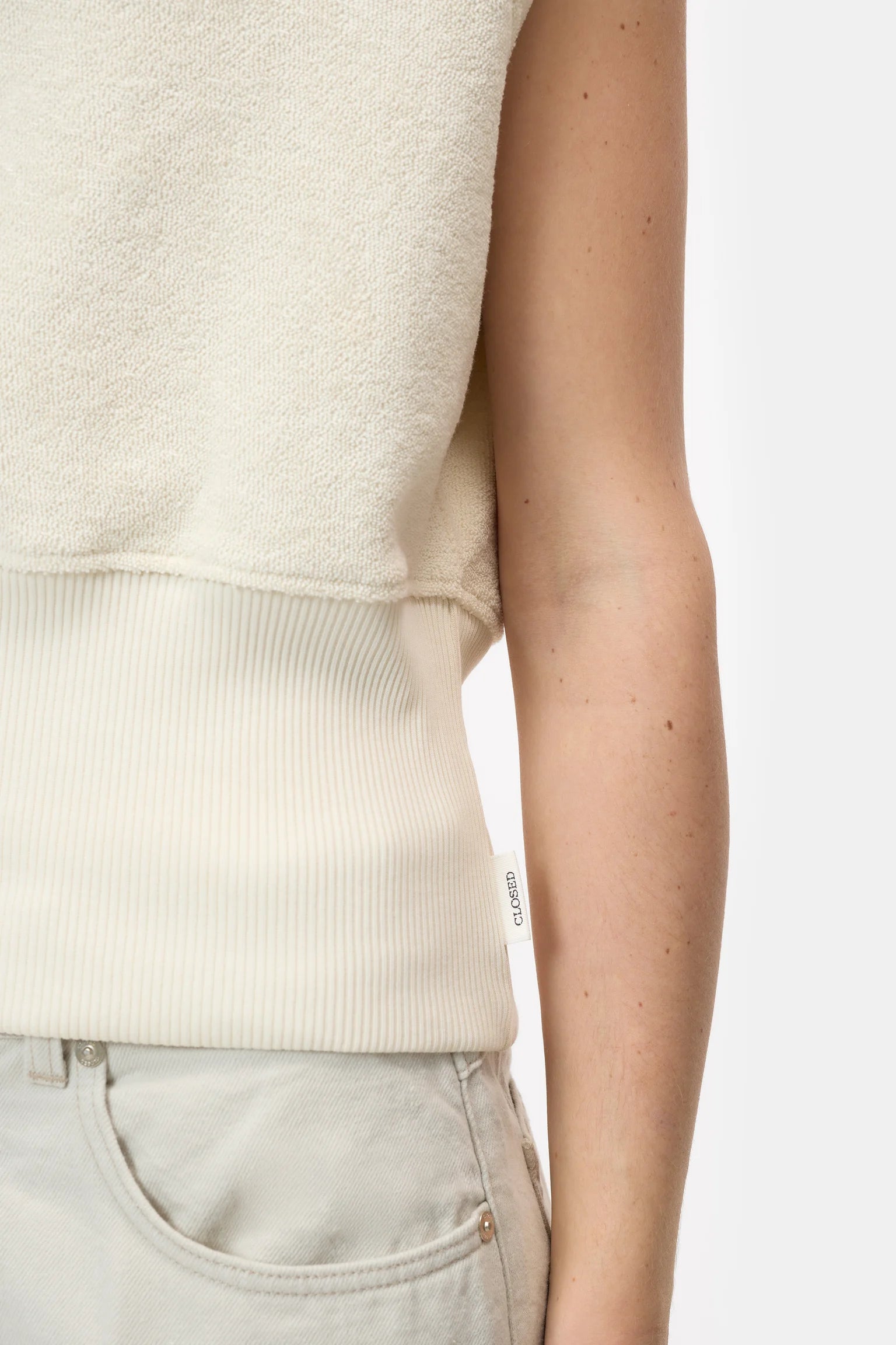 WAISTED CREWNECK - WITHERIT BEIGE