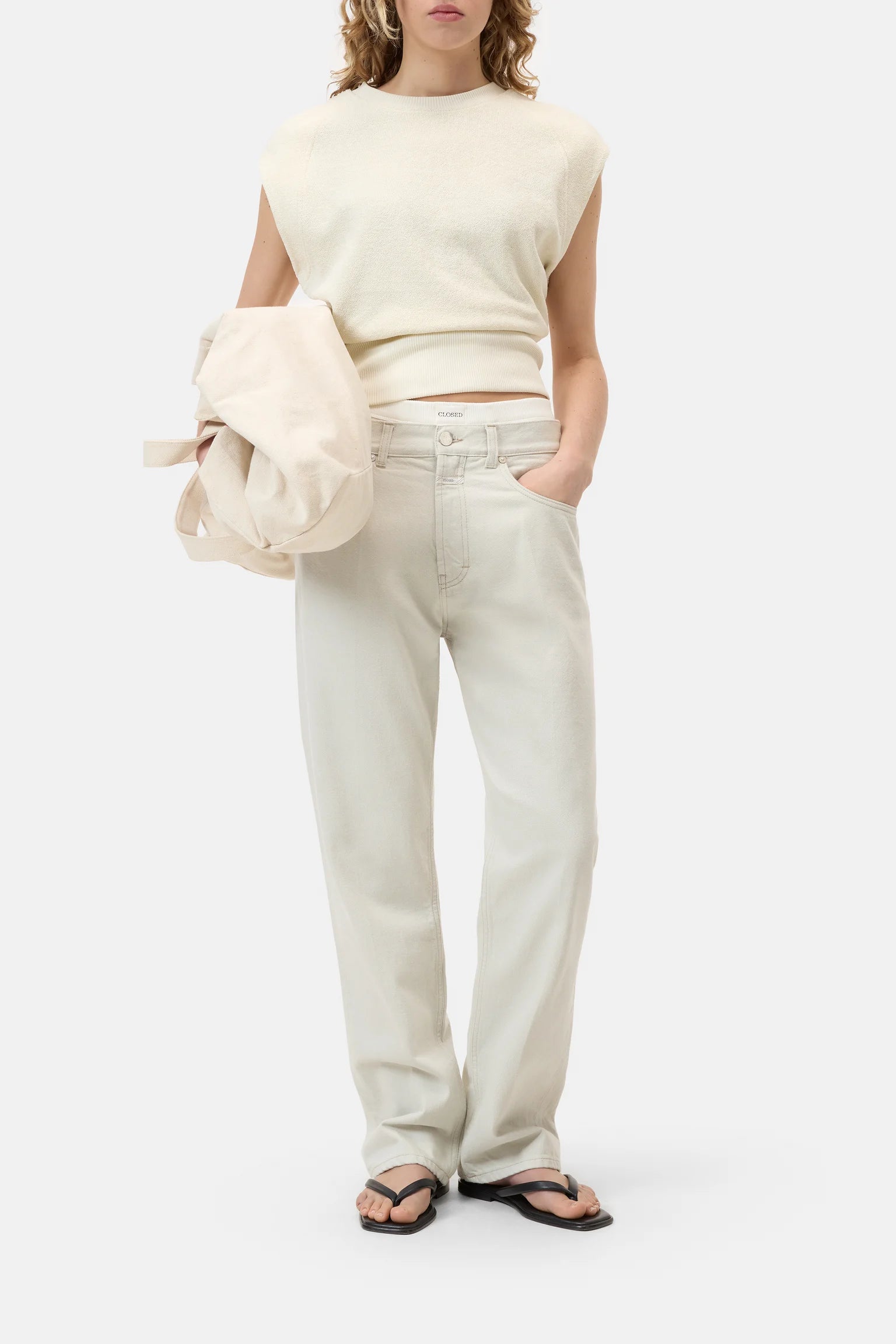 WAISTED CREWNECK - WITHERIT BEIGE