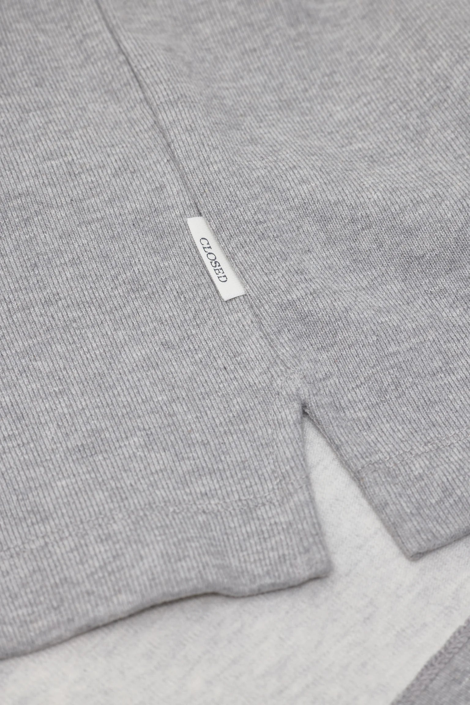 TURN UP L/S SWEATSHIRT - LIGHT GREY