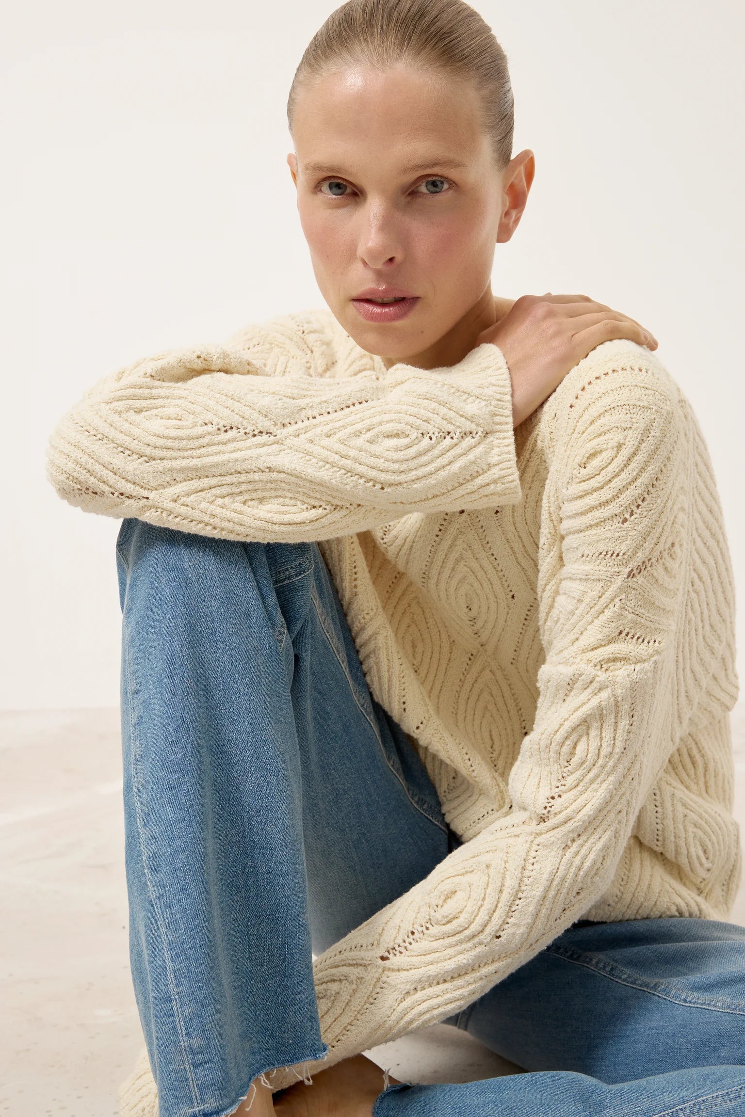 CREWNECK SWEATER - WITHERIT BEIGE