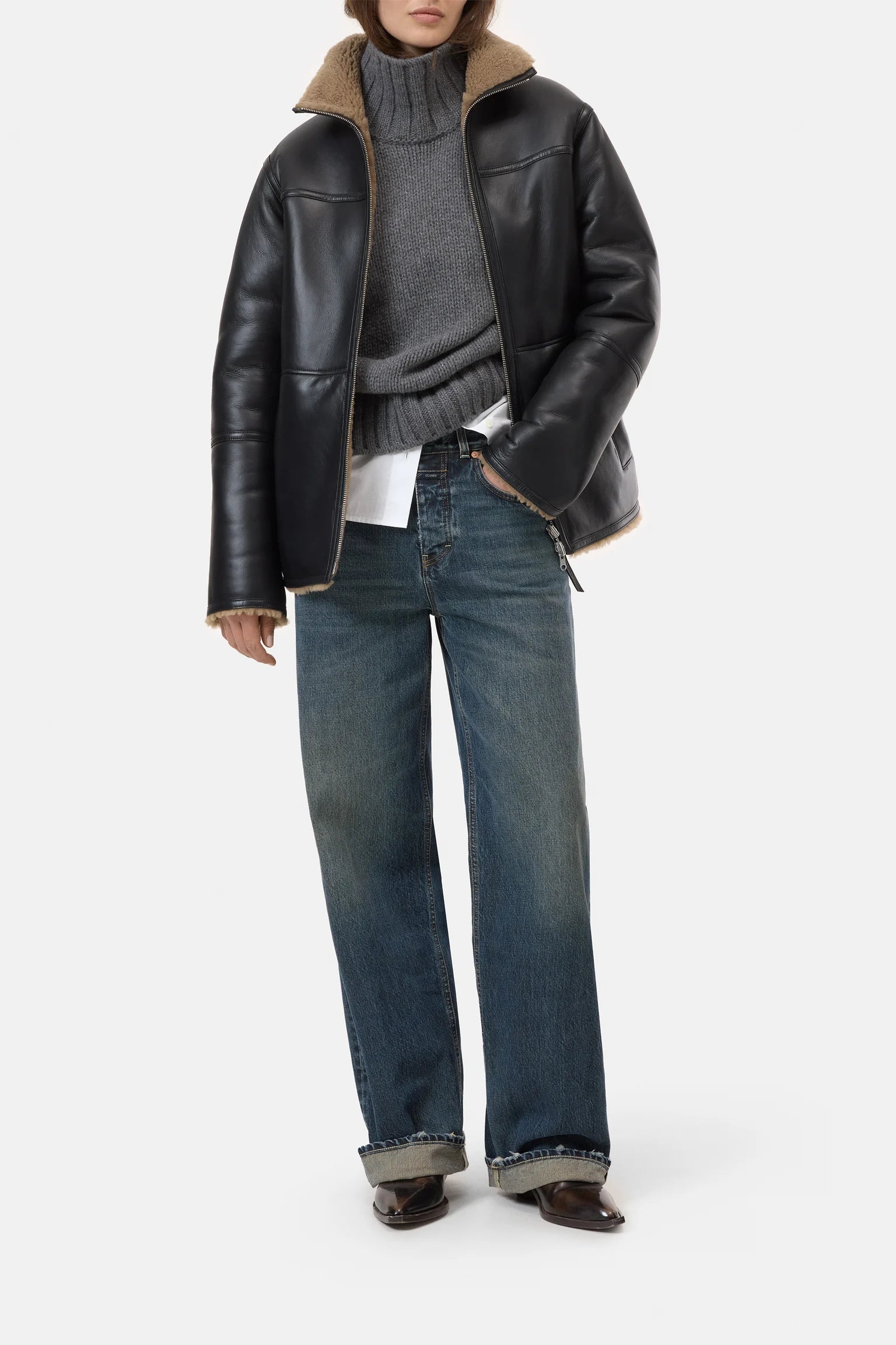 SHEARLING JACKET - BLACK