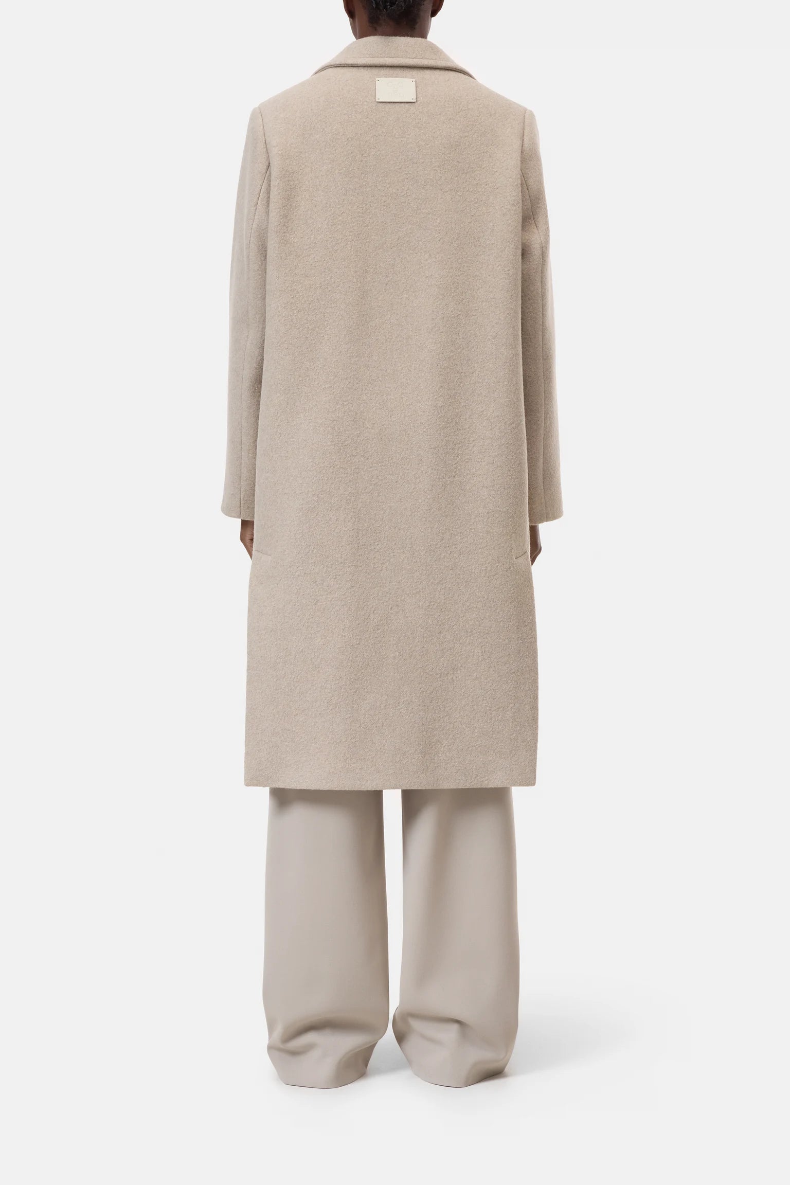 SINGLE BREASTED WOOL COAT - GREY