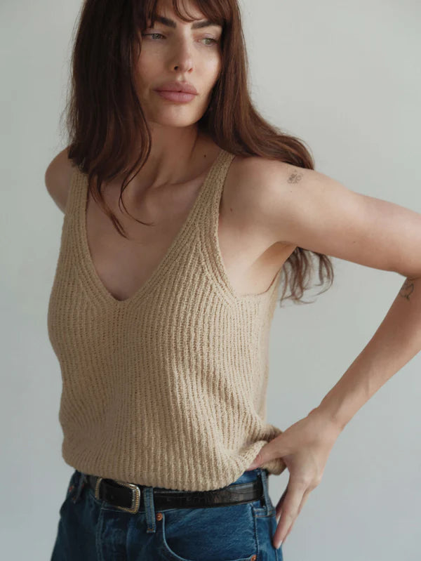 CECE SWEATER TOP - WARM SAND