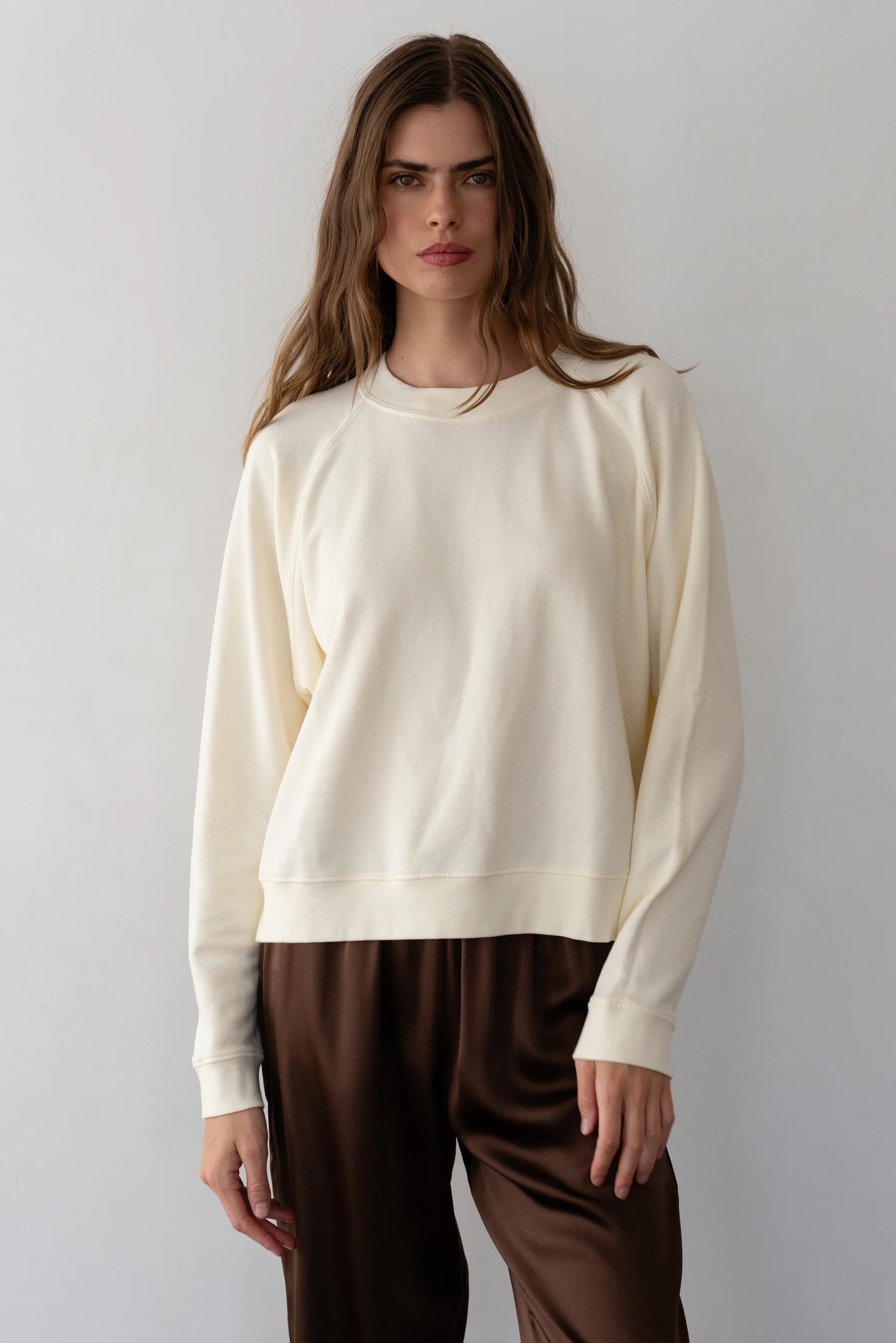ECO-TERRY CREWNECK - CREME