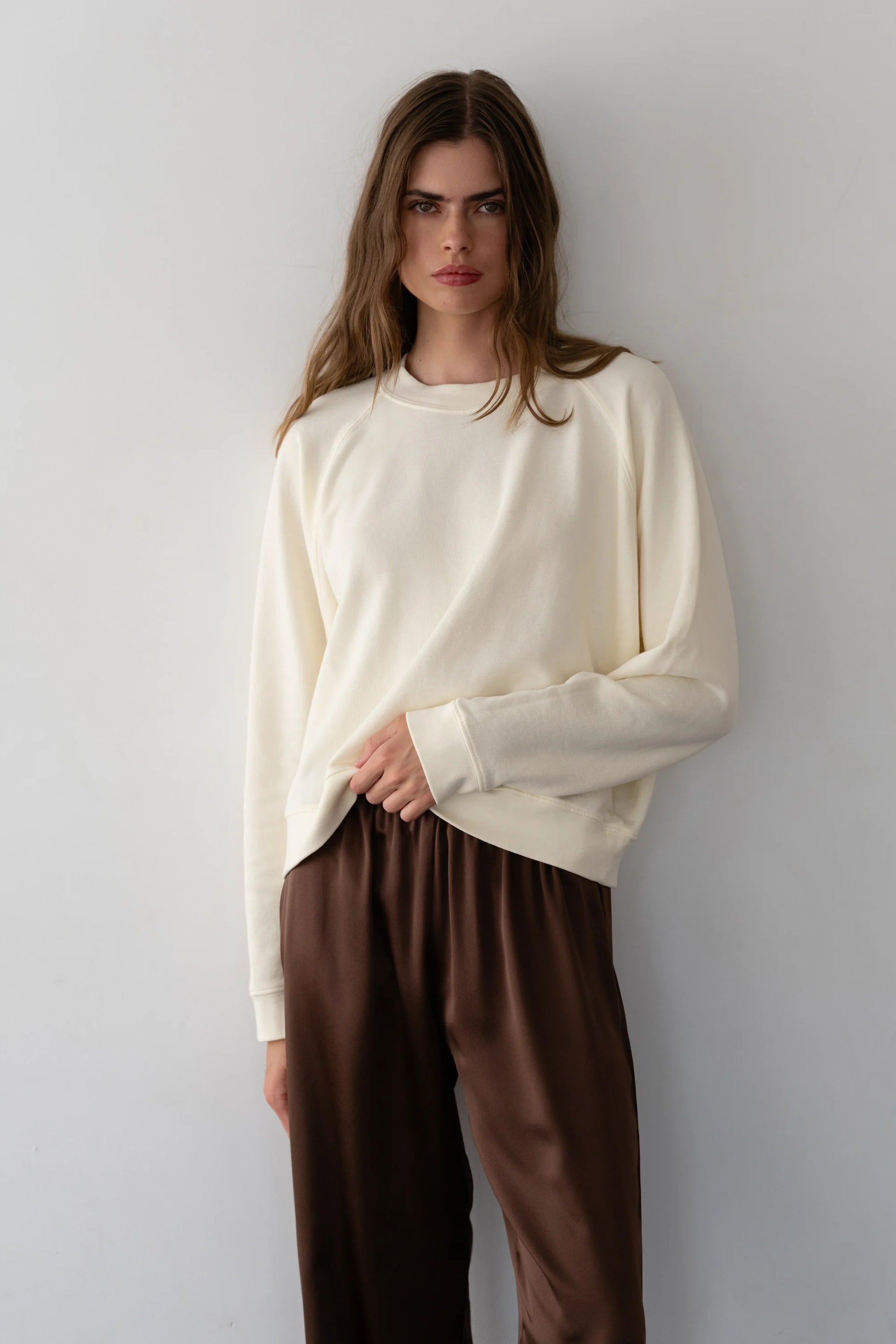 ECO-TERRY CREWNECK - CREME