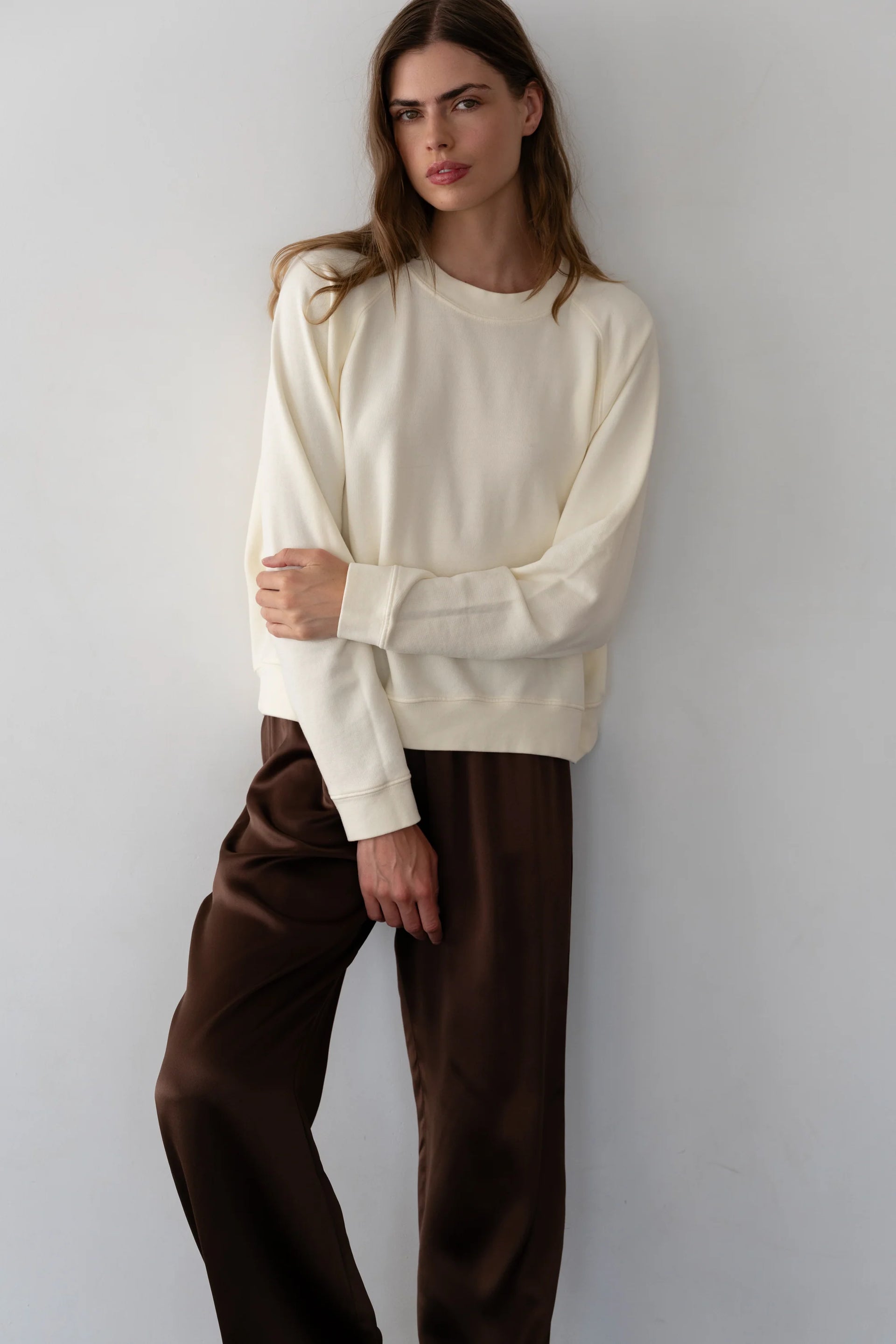 ECO-TERRY CREWNECK - CREME