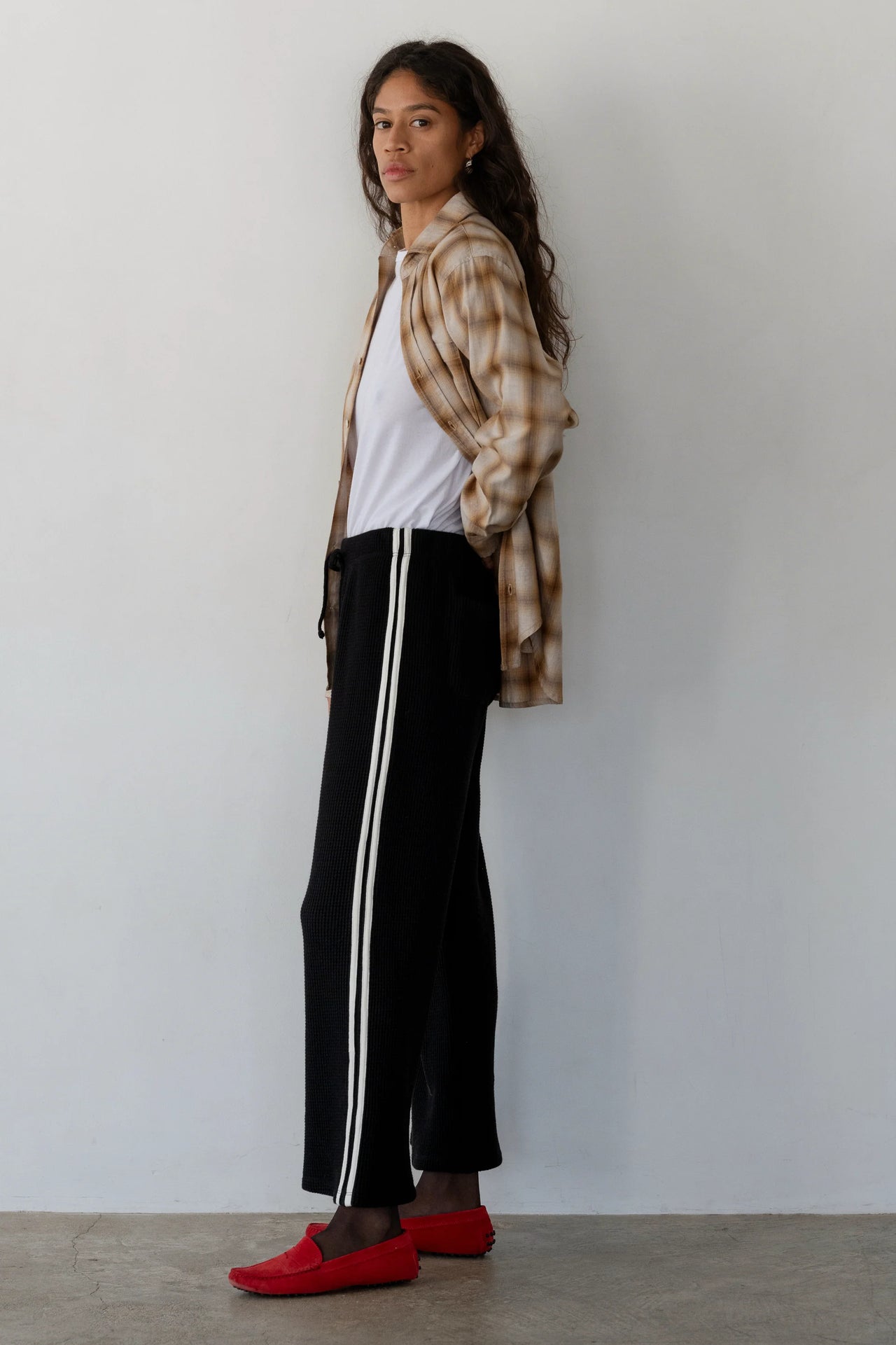 THE THERMAL CROP STRIPE PANT - JET