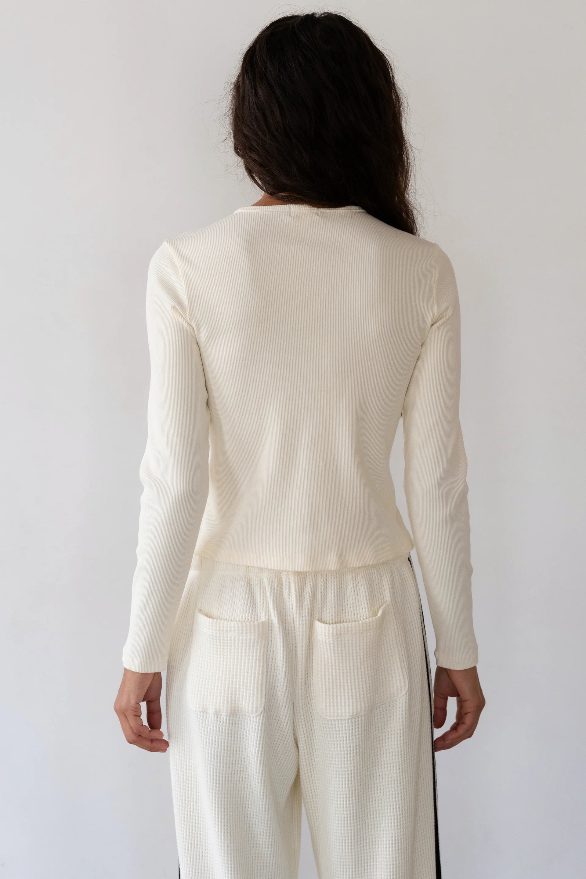 THE RIB CARDI - CREAM