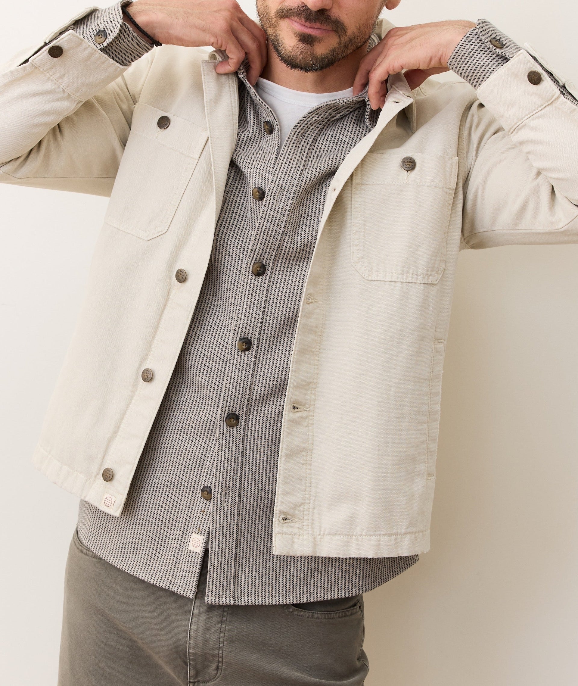 PATRICK CANVAS OVERSHIRT - NATURAL