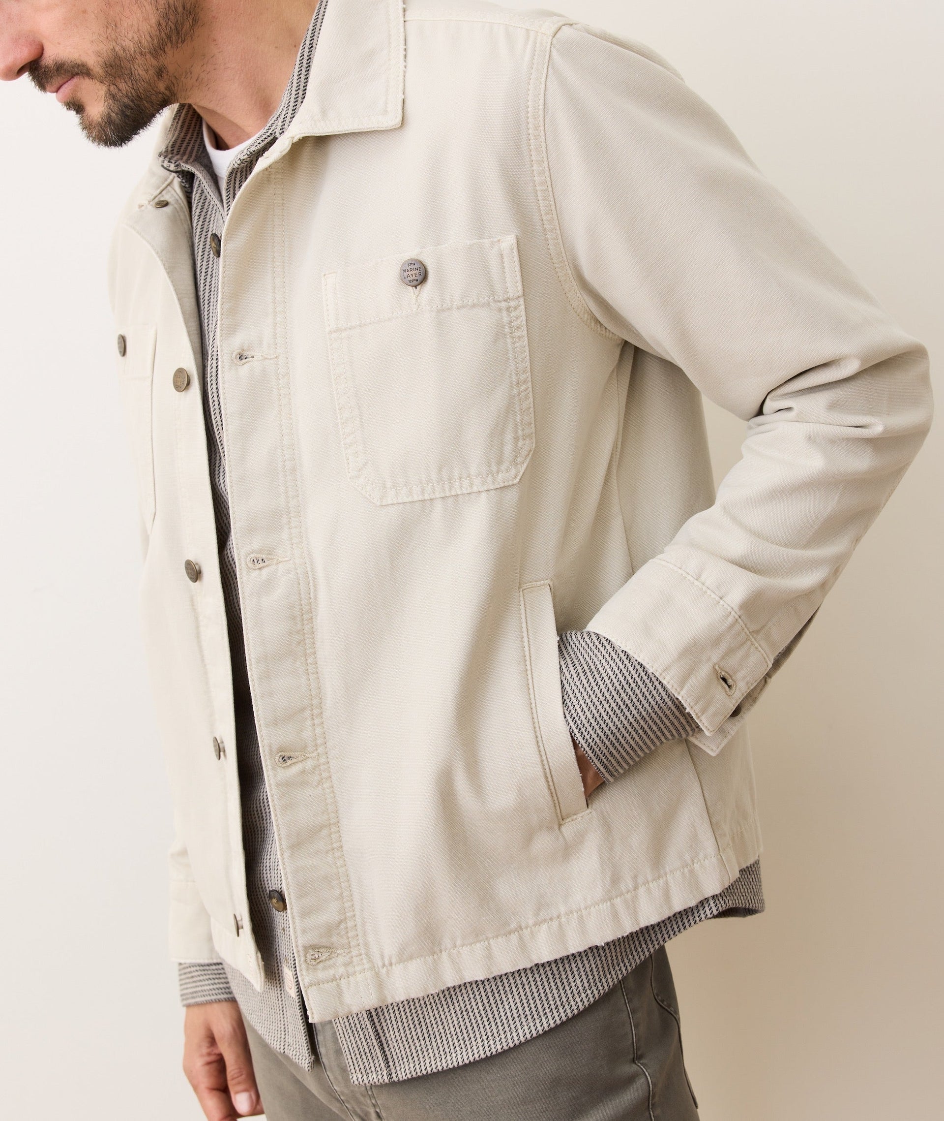 PATRICK CANVAS OVERSHIRT - NATURAL