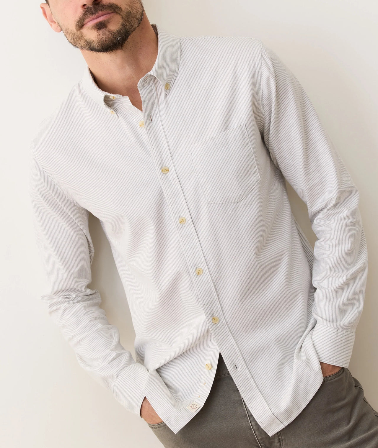 CALIFORNIA OXFORD SHIRT - GREY/WHITE