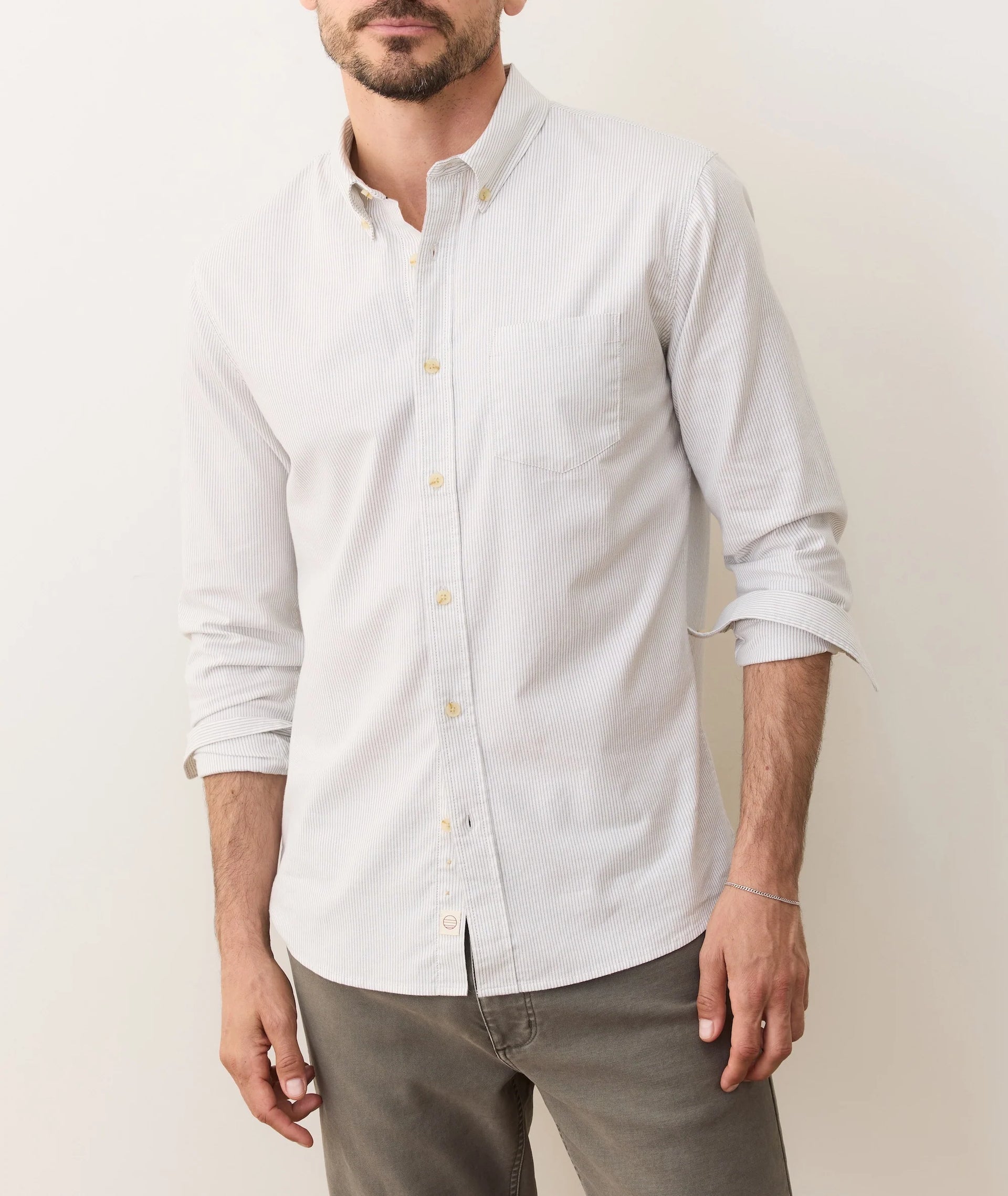 CALIFORNIA OXFORD SHIRT - GREY/WHITE