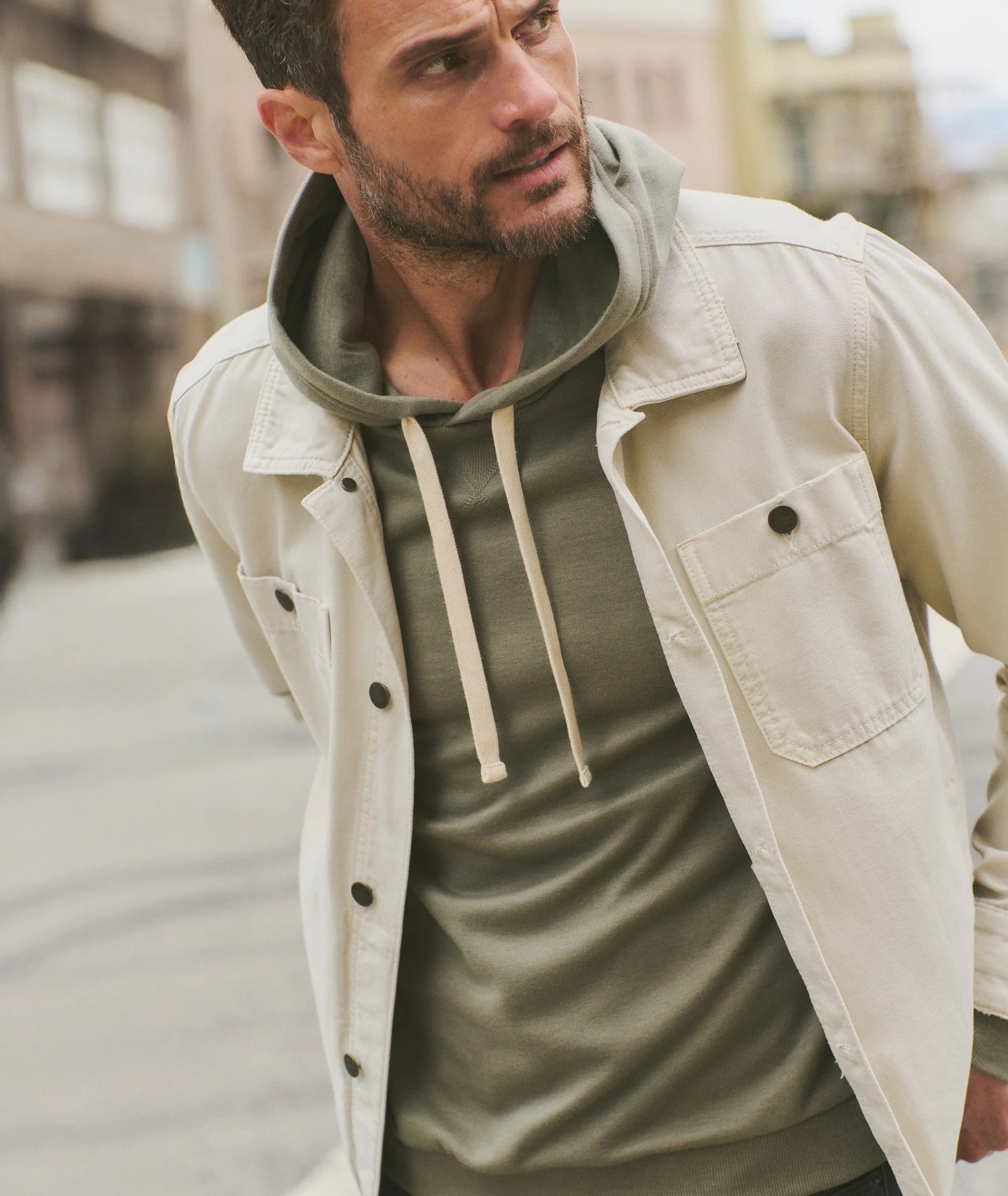 PATRICK CANVAS OVERSHIRT - NATURAL