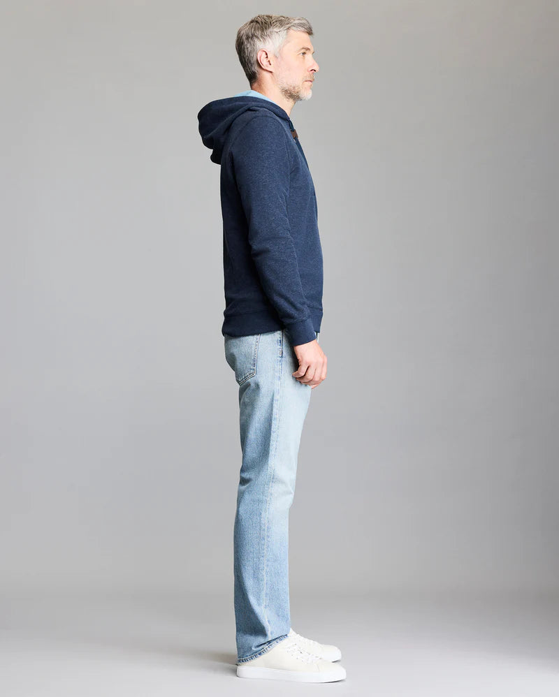 RIB HOODIE PULLOVER - CARBON BLUE