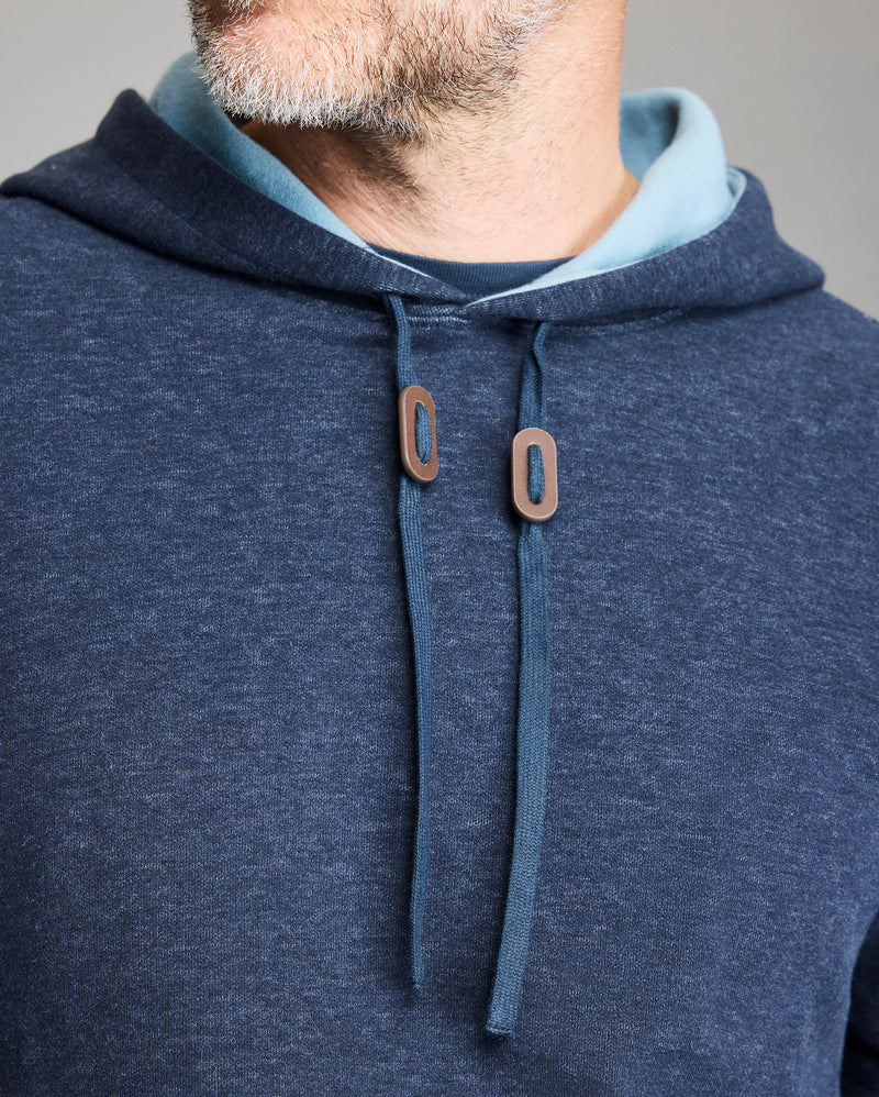 RIB HOODIE PULLOVER - CARBON BLUE