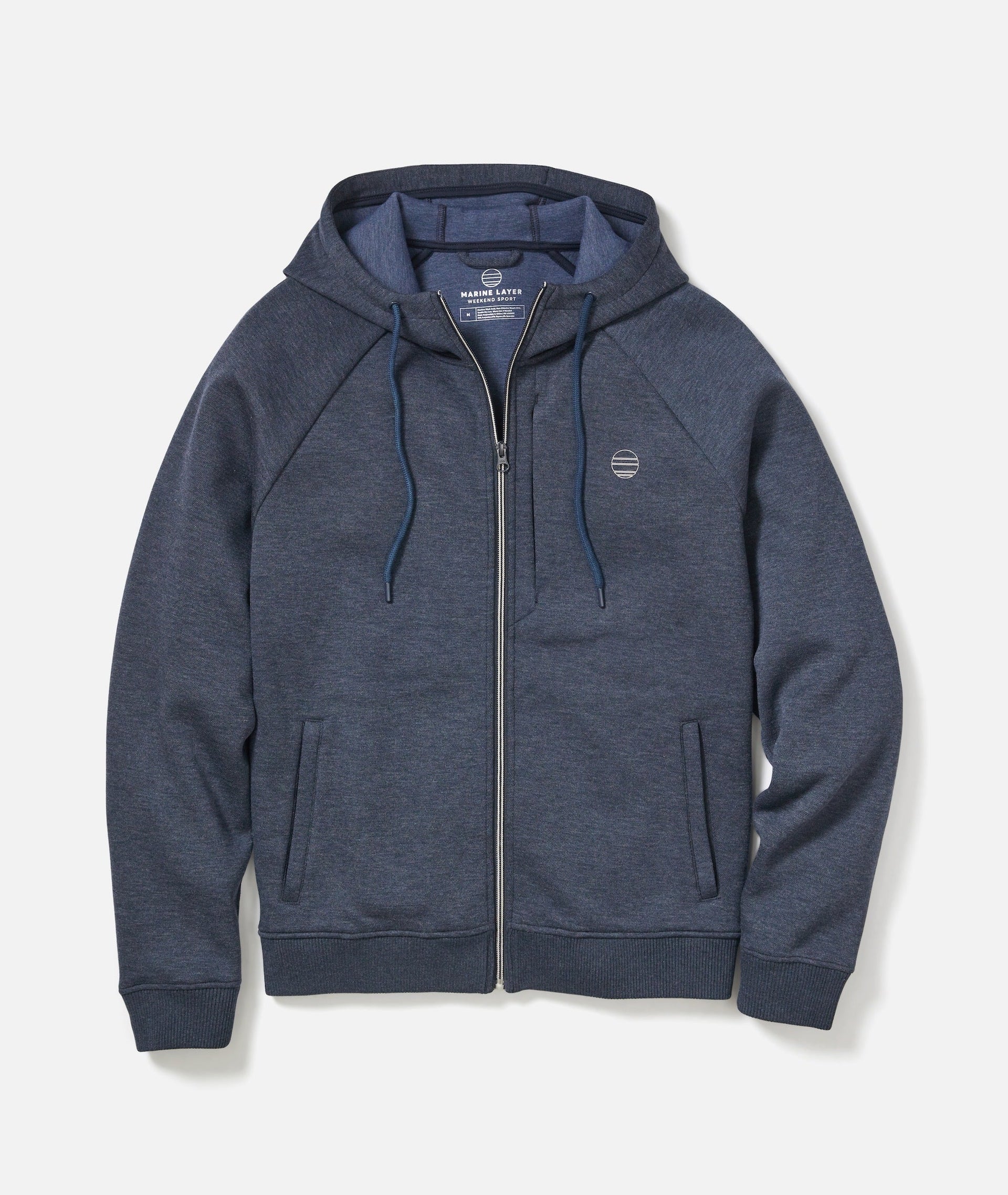 SCUBA KNIT ZIP HOODIE - NAVY