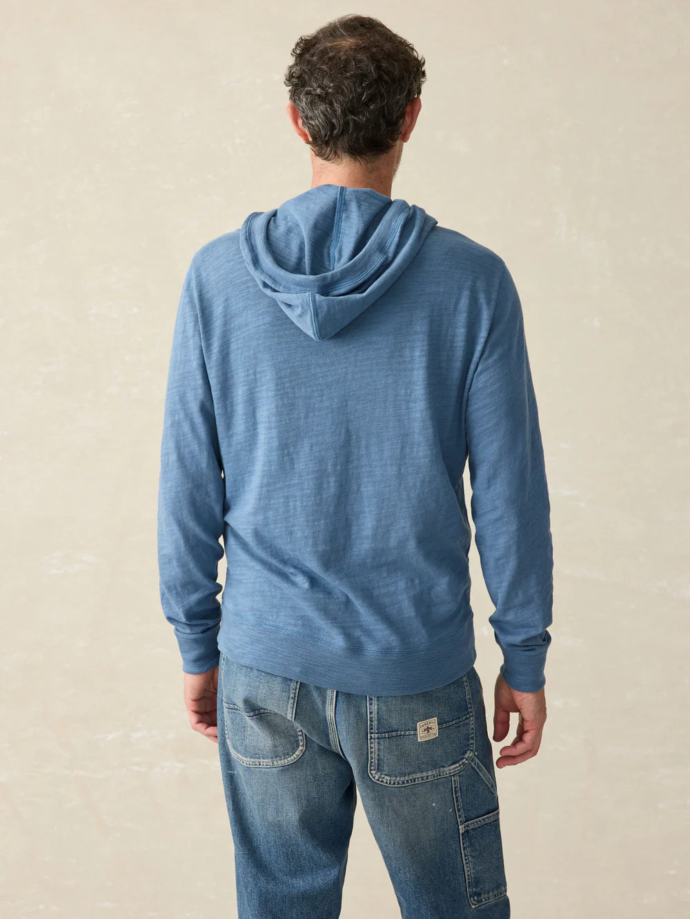 SUNWASHED SLUB HOODIE - AQUA OCEAN