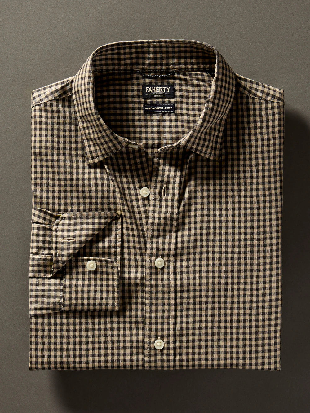 MOVEMENT SHIRT - CHARCOAL/TAN GINGHAM