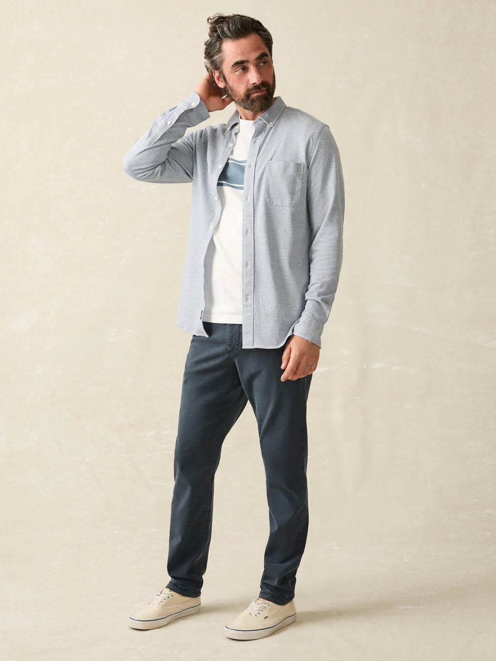 COASTLINE KNIT SHIRT - OCEANSIDE BLUE