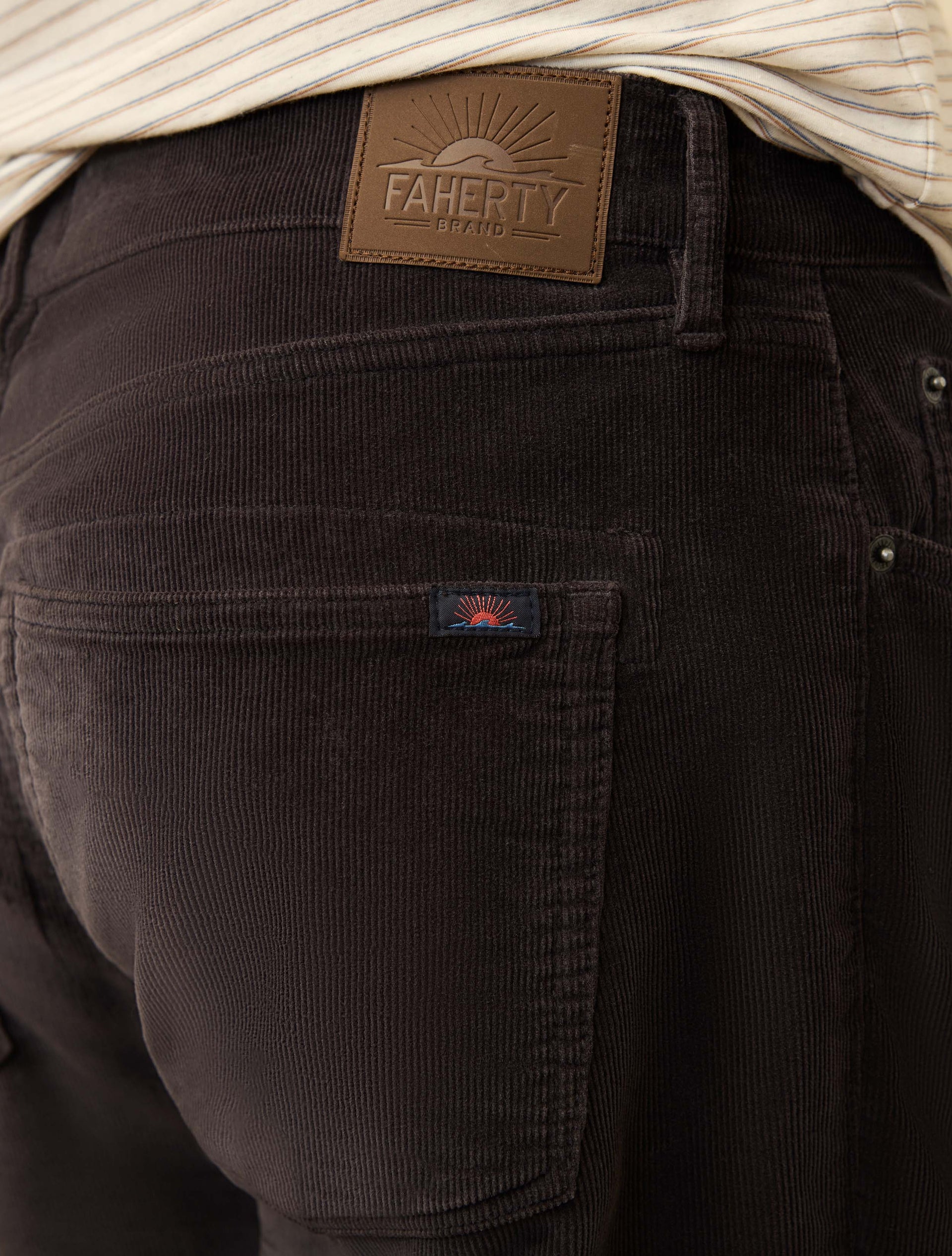 STRETCH TERRY CORD 5 POCKET - WASHED CHARCOAL